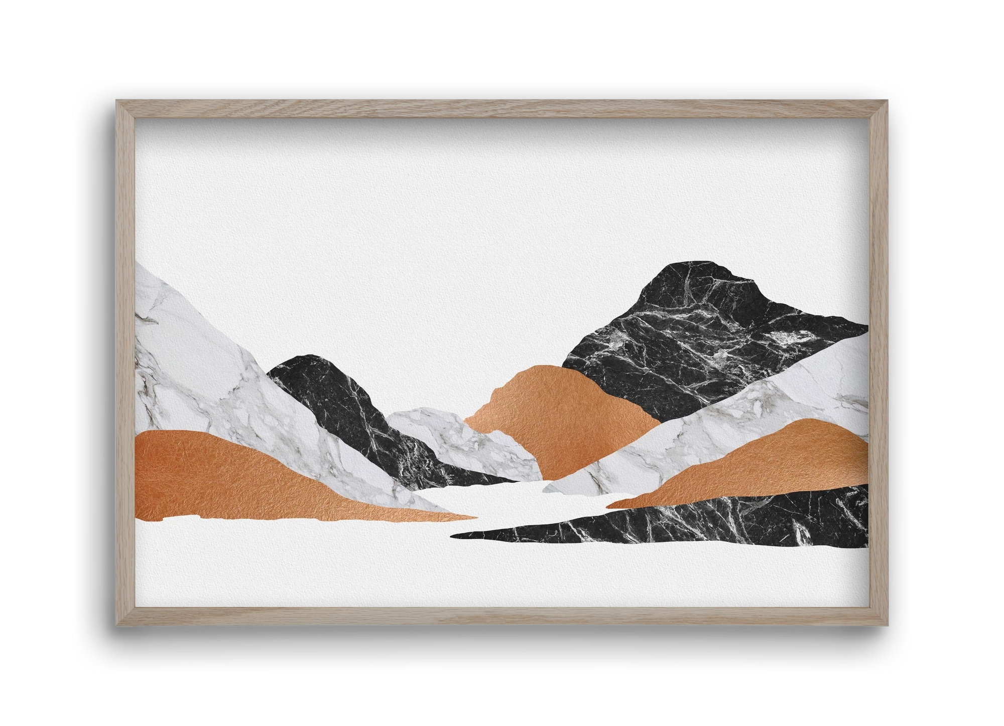 Marble Landscape II, 45x30 cm (45x30 cm), Tölgy keret