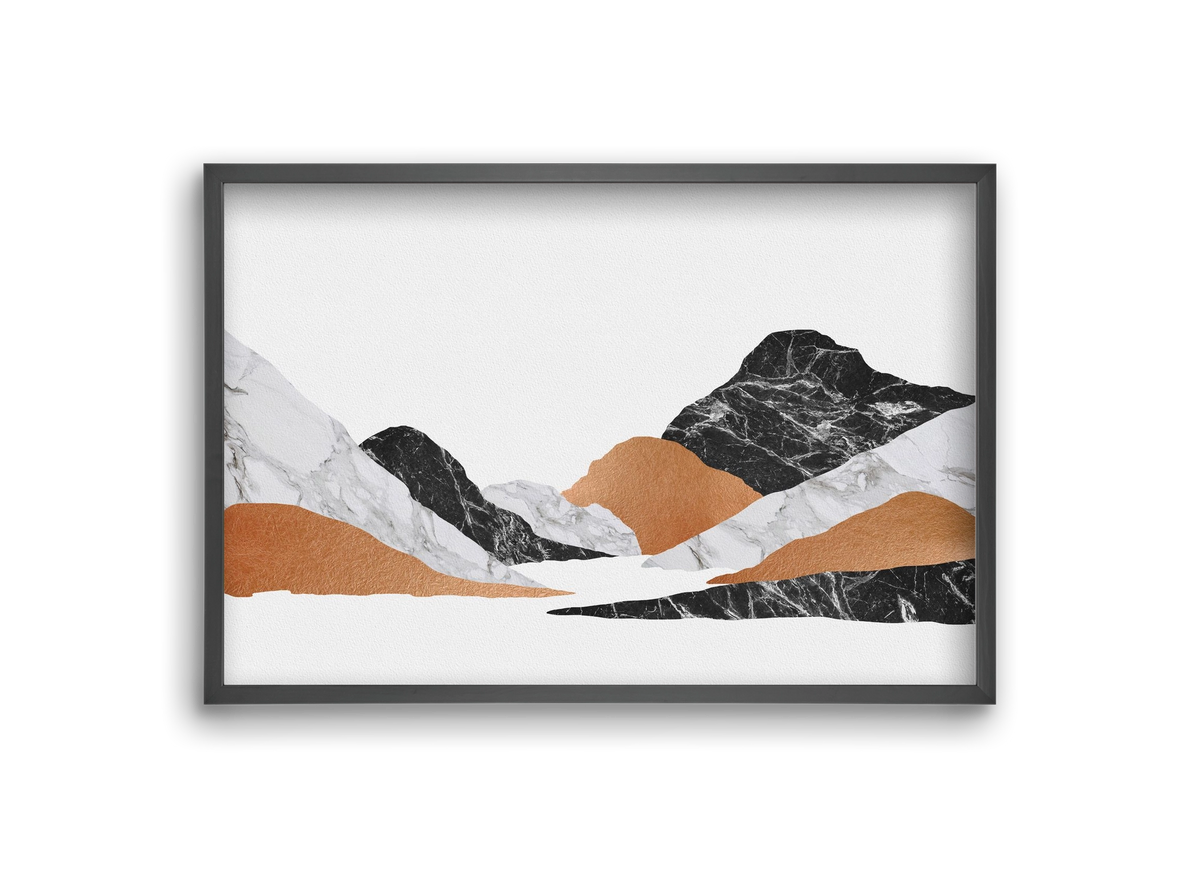 Marble Landscape II, 30x20 cm (30x20 cm), Fekete keret