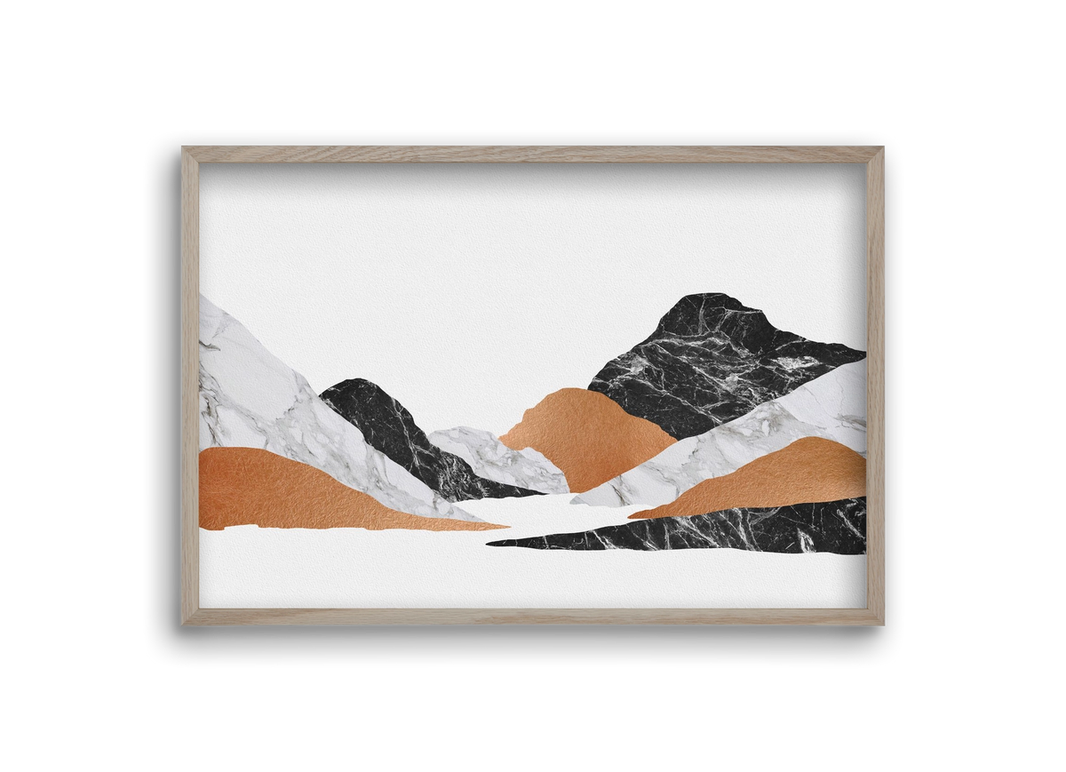 Marble Landscape II, 30x20 cm (30x20 cm), Tölgy keret