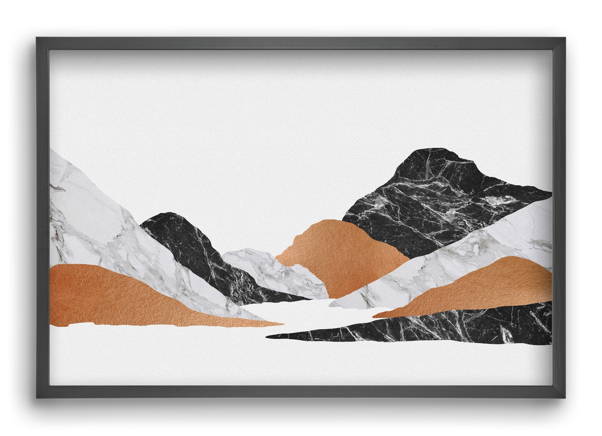 Marble Landscape II, 60x40 cm (60x40 cm), Fekete keret