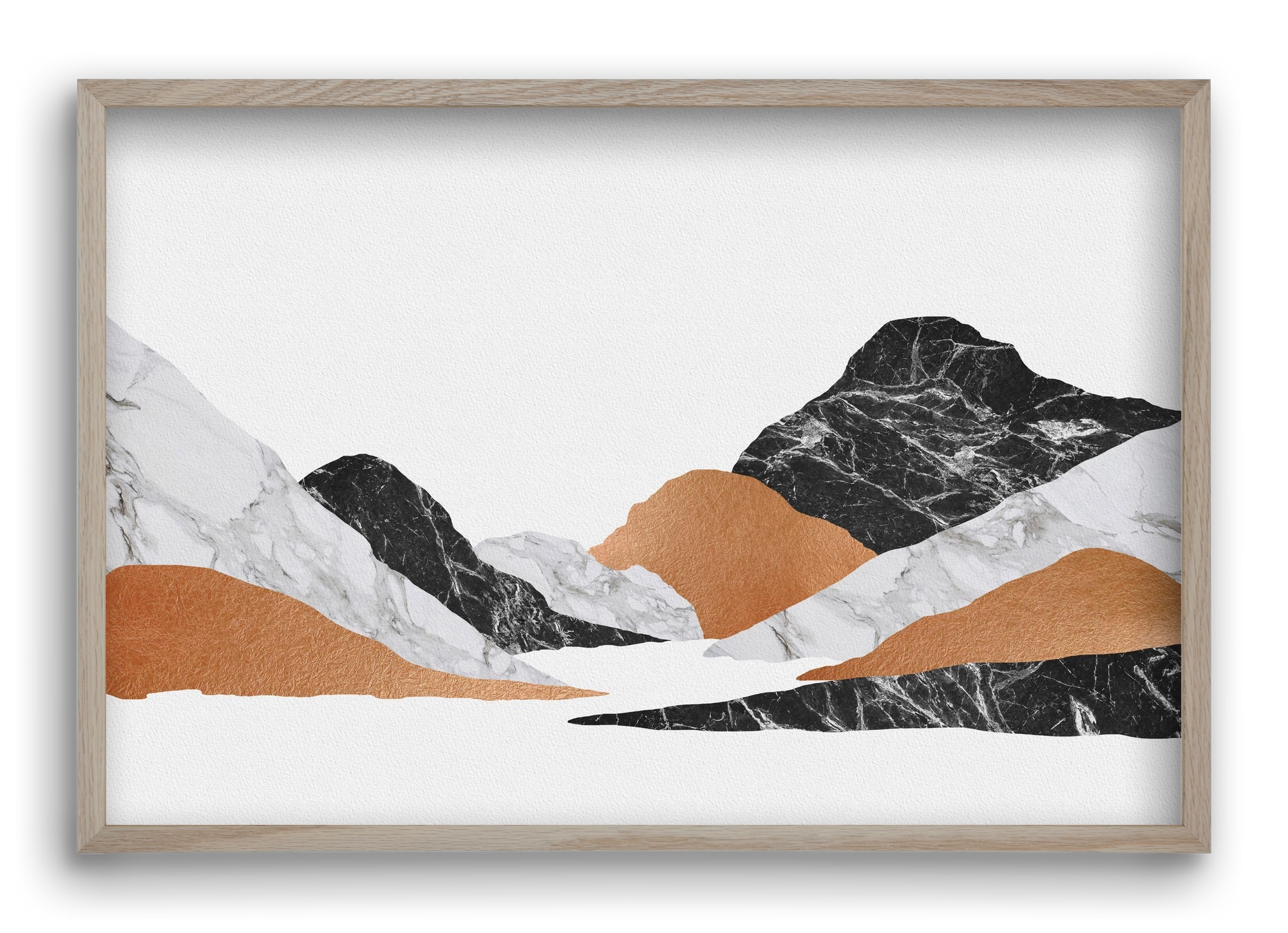 Marble Landscape II, 60x40 cm (60x40 cm), Tölgy keret