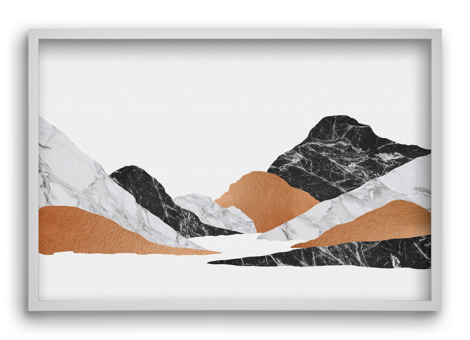 Marble Landscape II, 60x40 cm (60x40 cm), Fehér keret