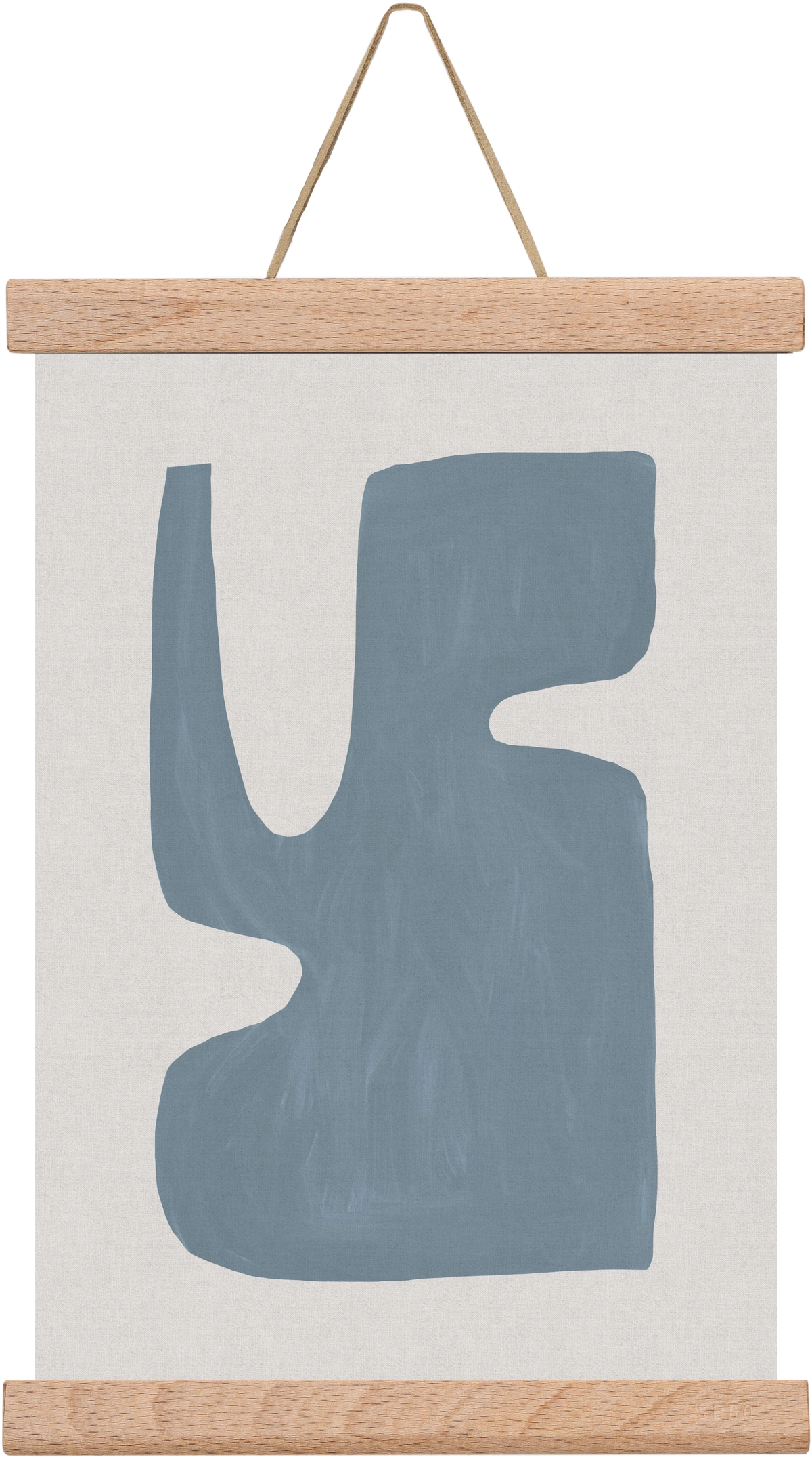 Mid Century Blue I, 20x30 cm (20x30 cm), Tölgy akasztó