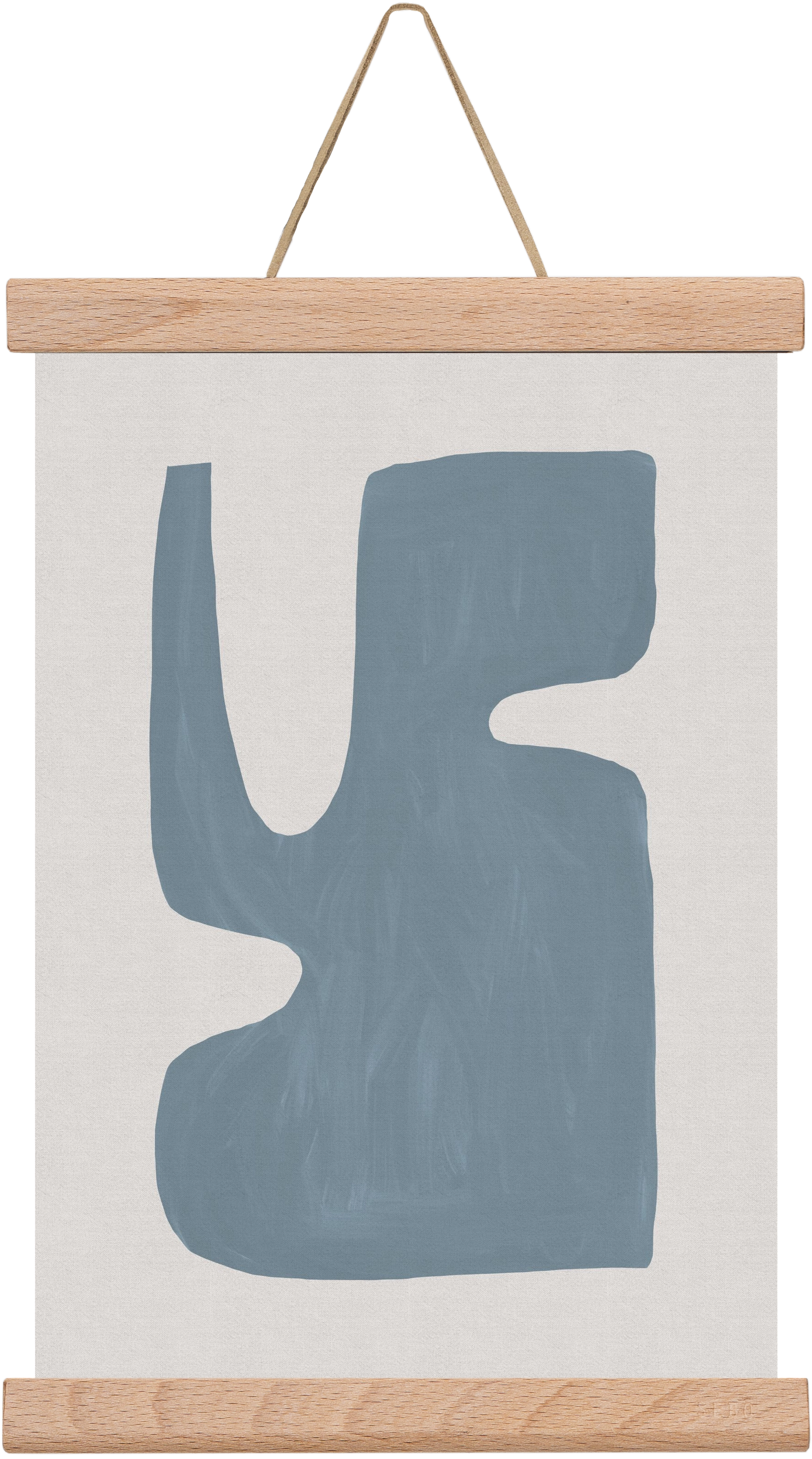 Mid Century Blue I, 20x30 cm (20x30 cm), Tölgy akasztó