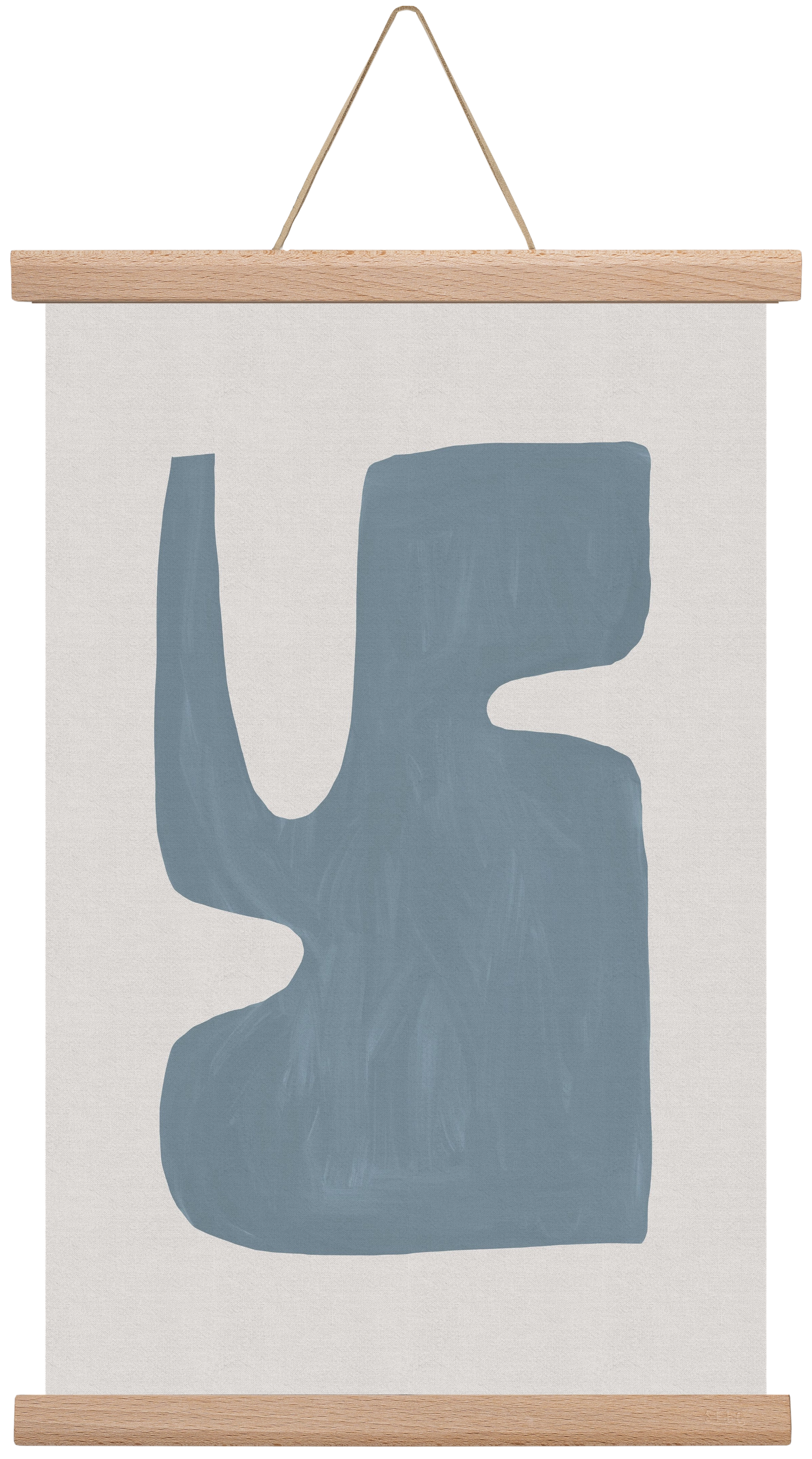 Mid Century Blue I, 30x45 cm (30x45 cm), Tölgy akasztó