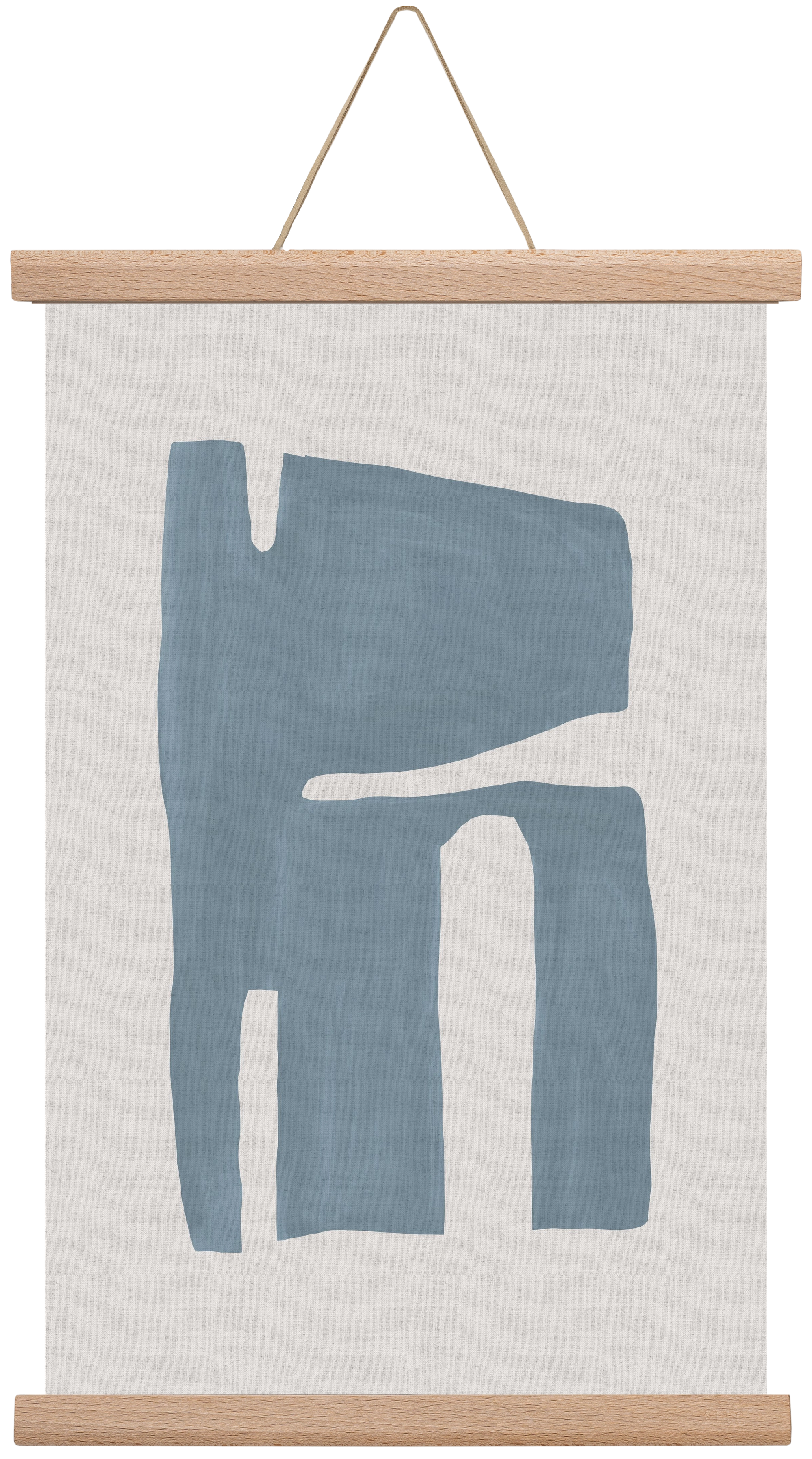 Mid Century Blue II, 30x45 cm (30x45 cm), Tölgy akasztó