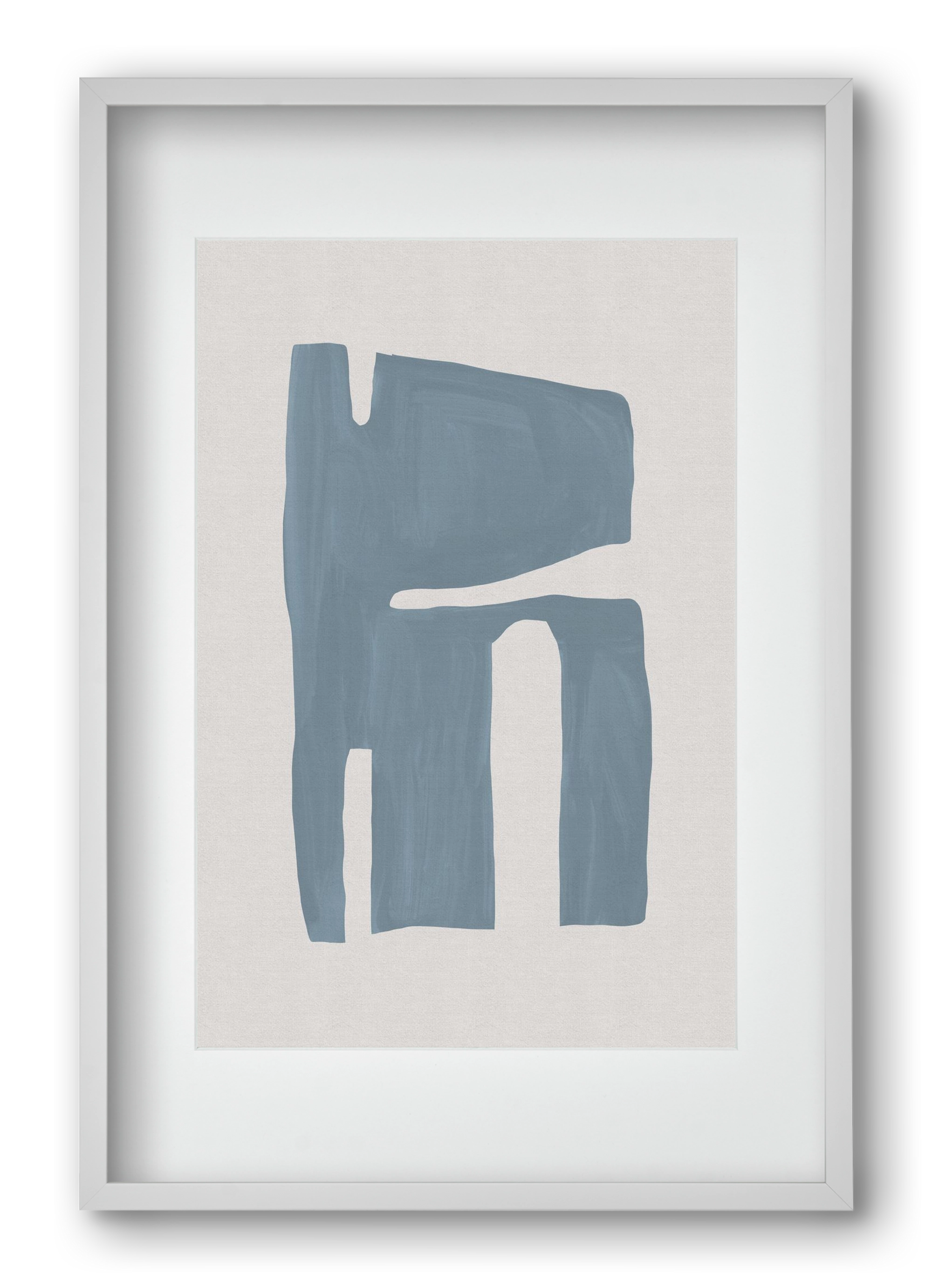 Mid Century Blue II, 40x60 cm (30x45 cm), Fehér keret, paszpartuval