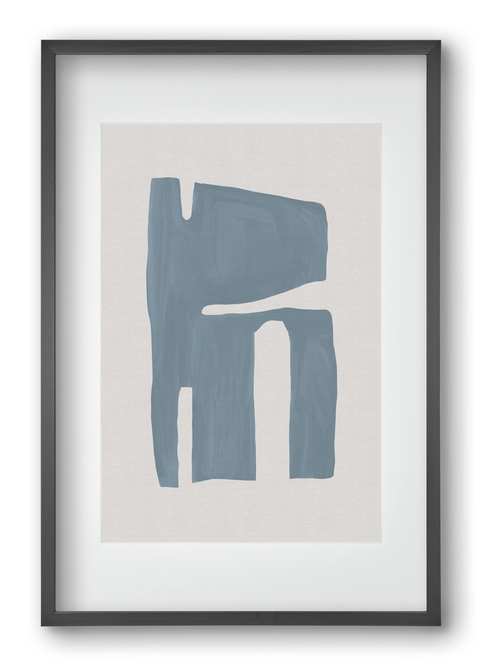 Mid Century Blue II, 40x60 cm (30x45 cm), Fekete keret, paszpartuval