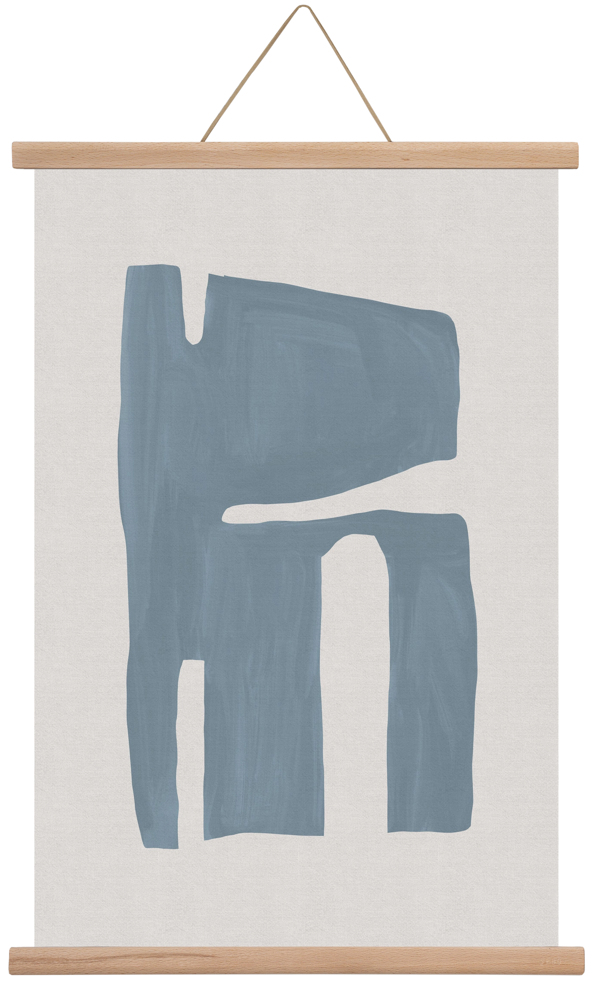 Mid Century Blue II, 40x60 cm (40x60 cm), Tölgy akasztó