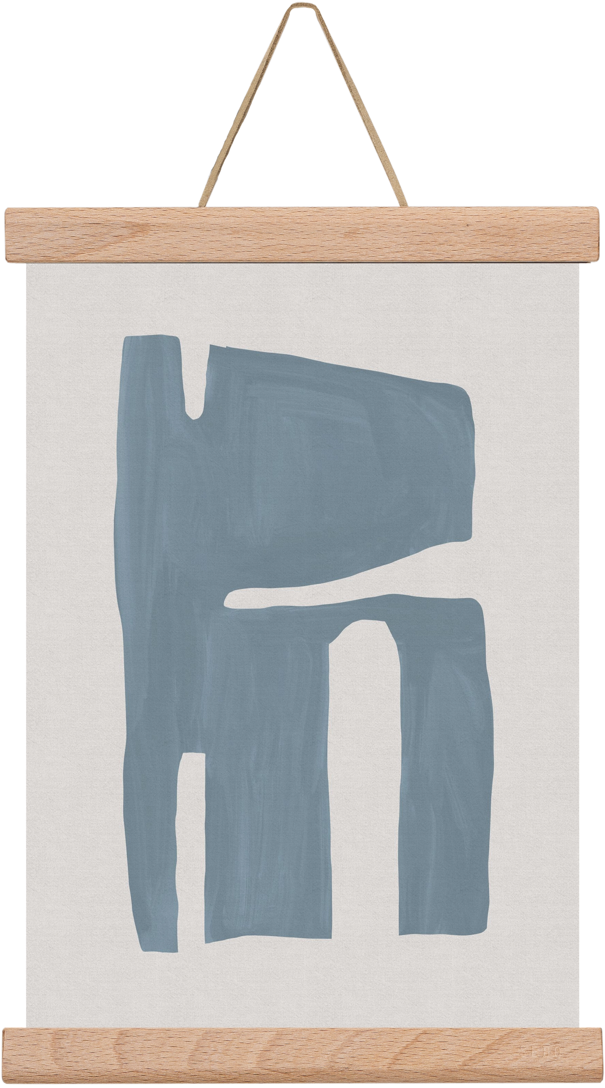 Mid Century Blue II, 20x30 cm (20x30 cm), Tölgy akasztó