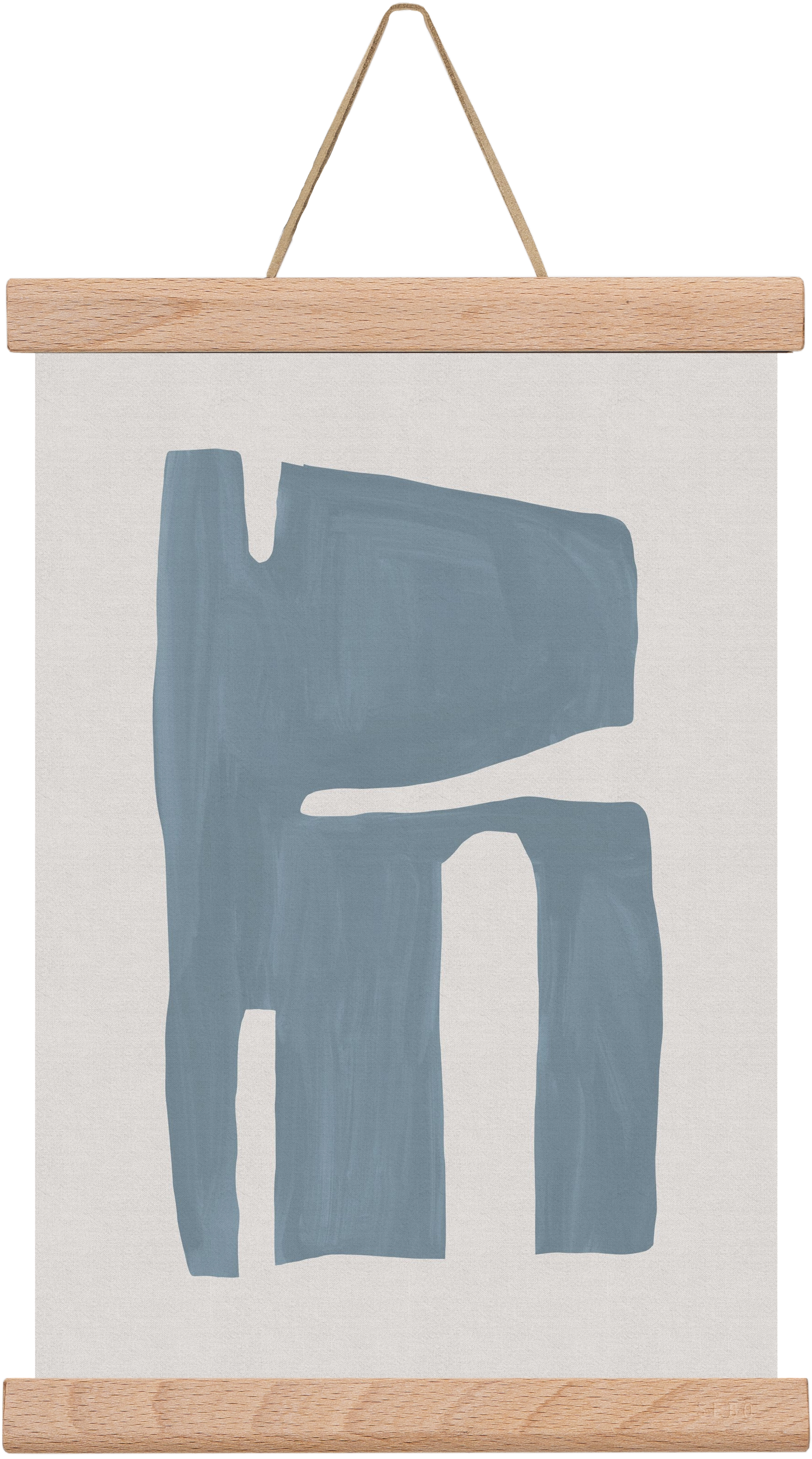 Mid Century Blue II, 20x30 cm (20x30 cm), Tölgy akasztó