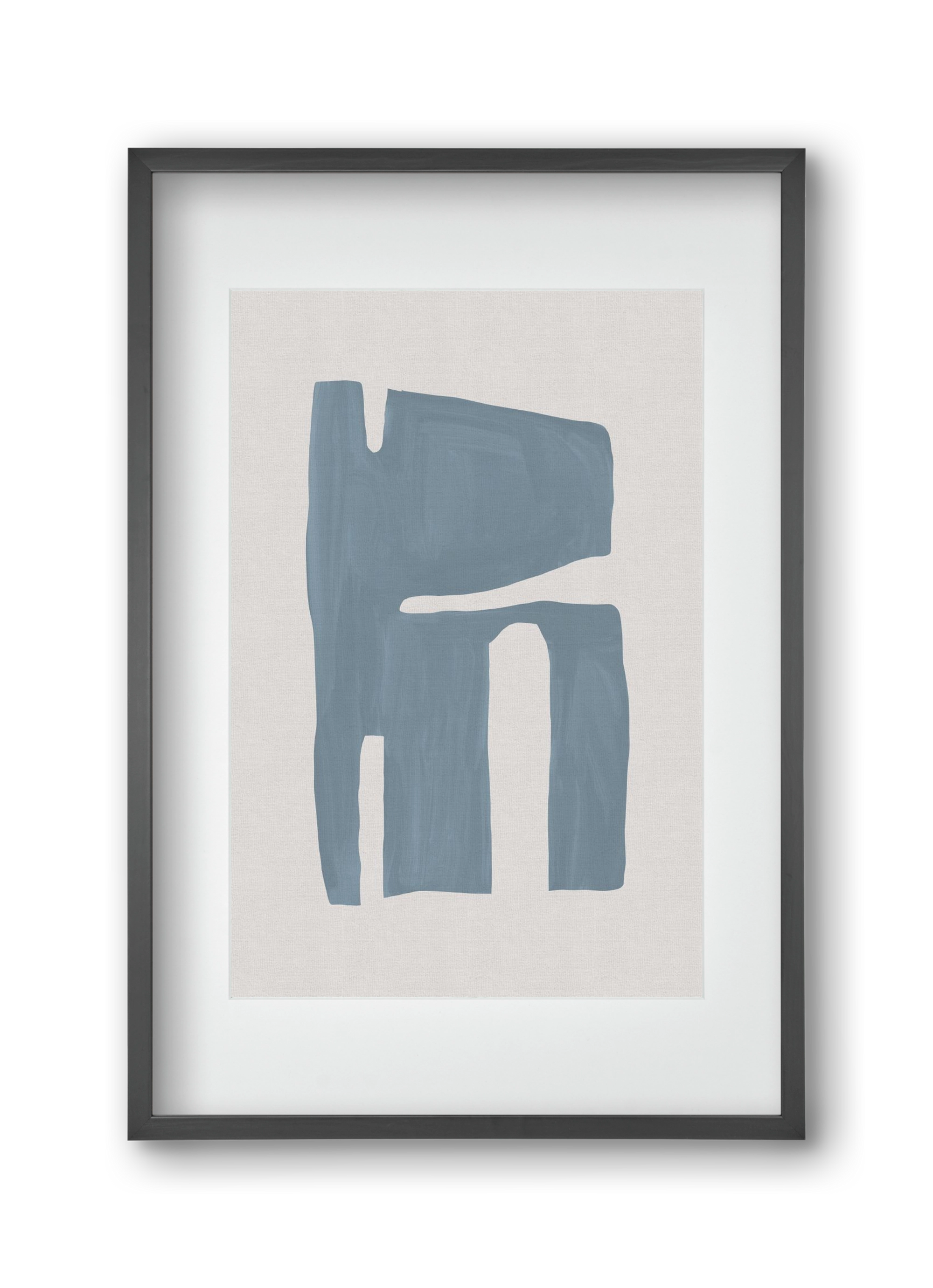 Mid Century Blue II, 30x45 cm (20x30 cm), Fekete keret, paszpartuval