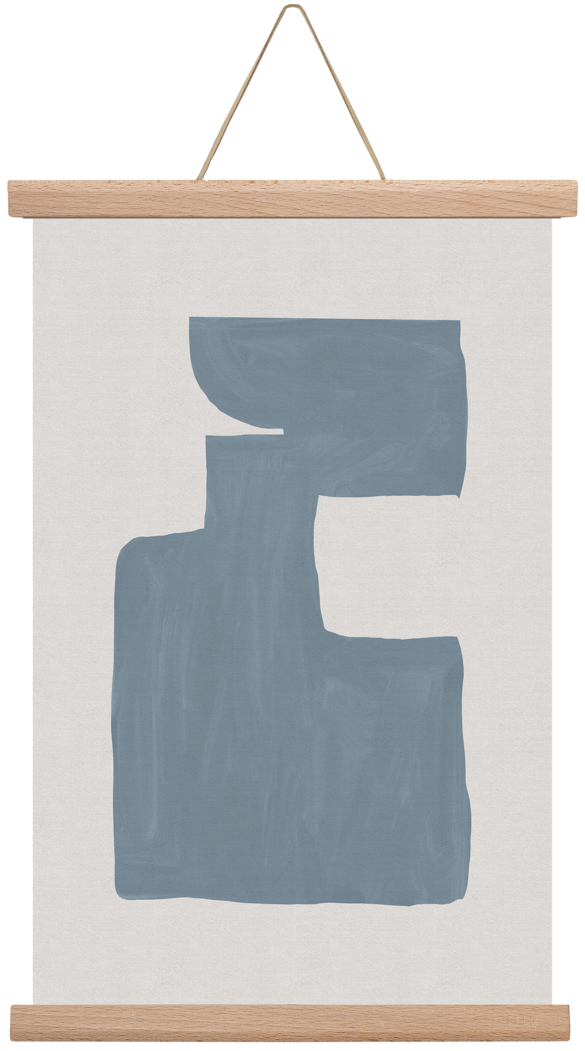 Mid Century Blue III, 30x45 cm (30x45 cm), Tölgy akasztó