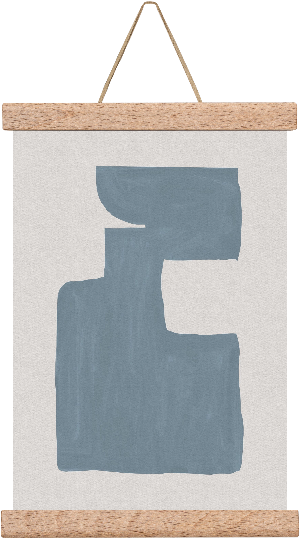 Mid Century Blue III, 20x30 cm (20x30 cm), Tölgy akasztó