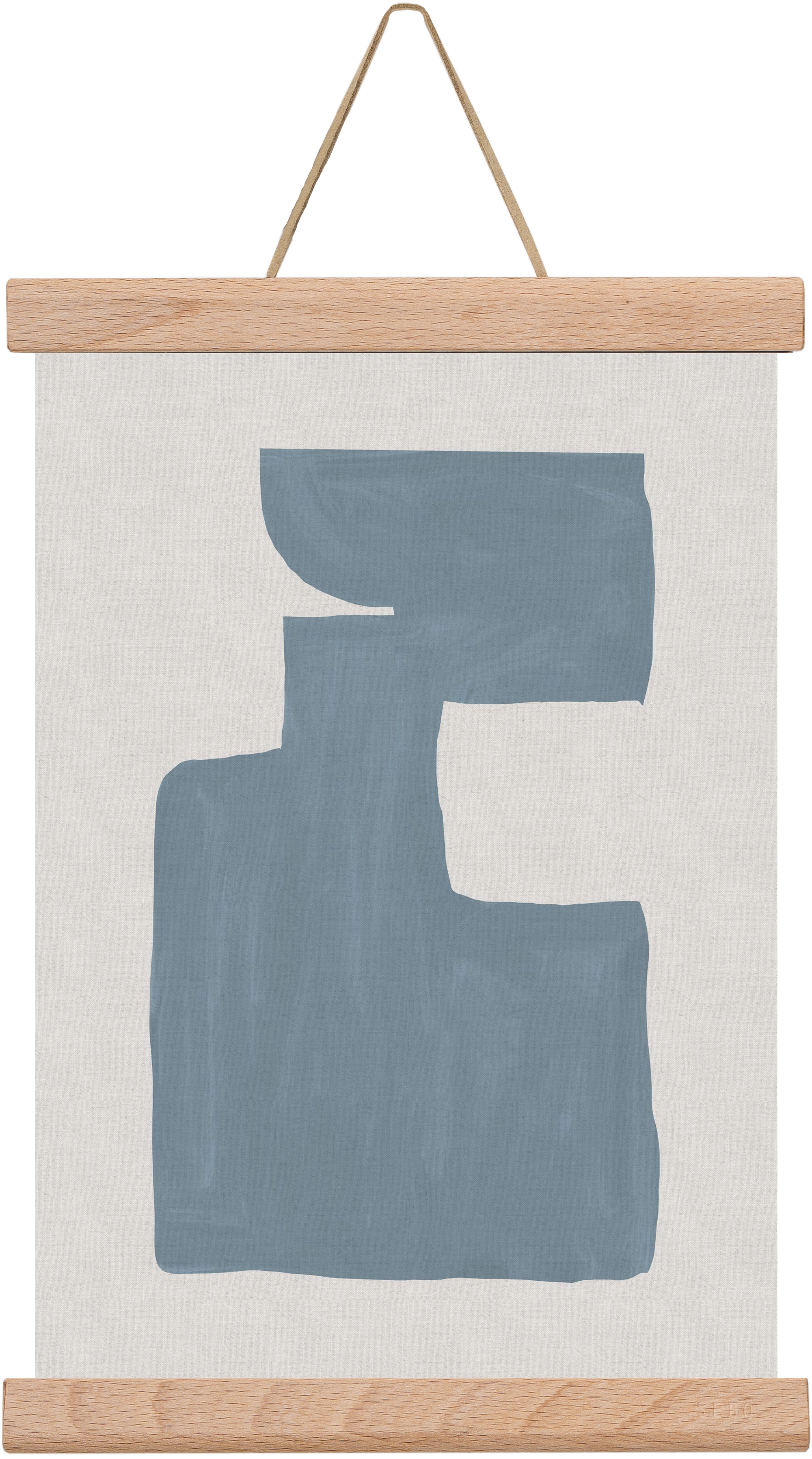 Mid Century Blue III, 20x30 cm (20x30 cm), Tölgy akasztó