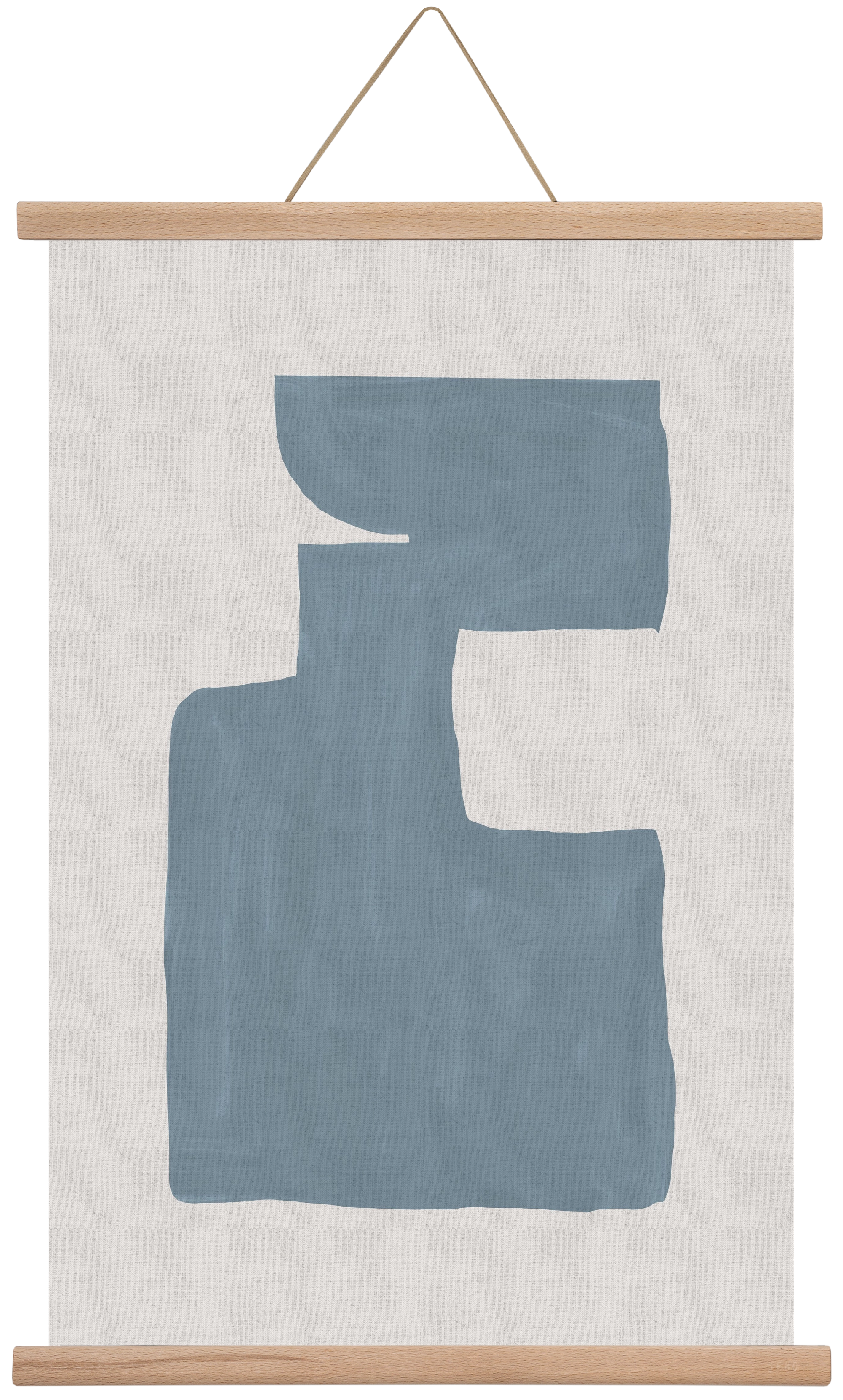 Mid Century Blue III, 40x60 cm (40x60 cm), Tölgy akasztó