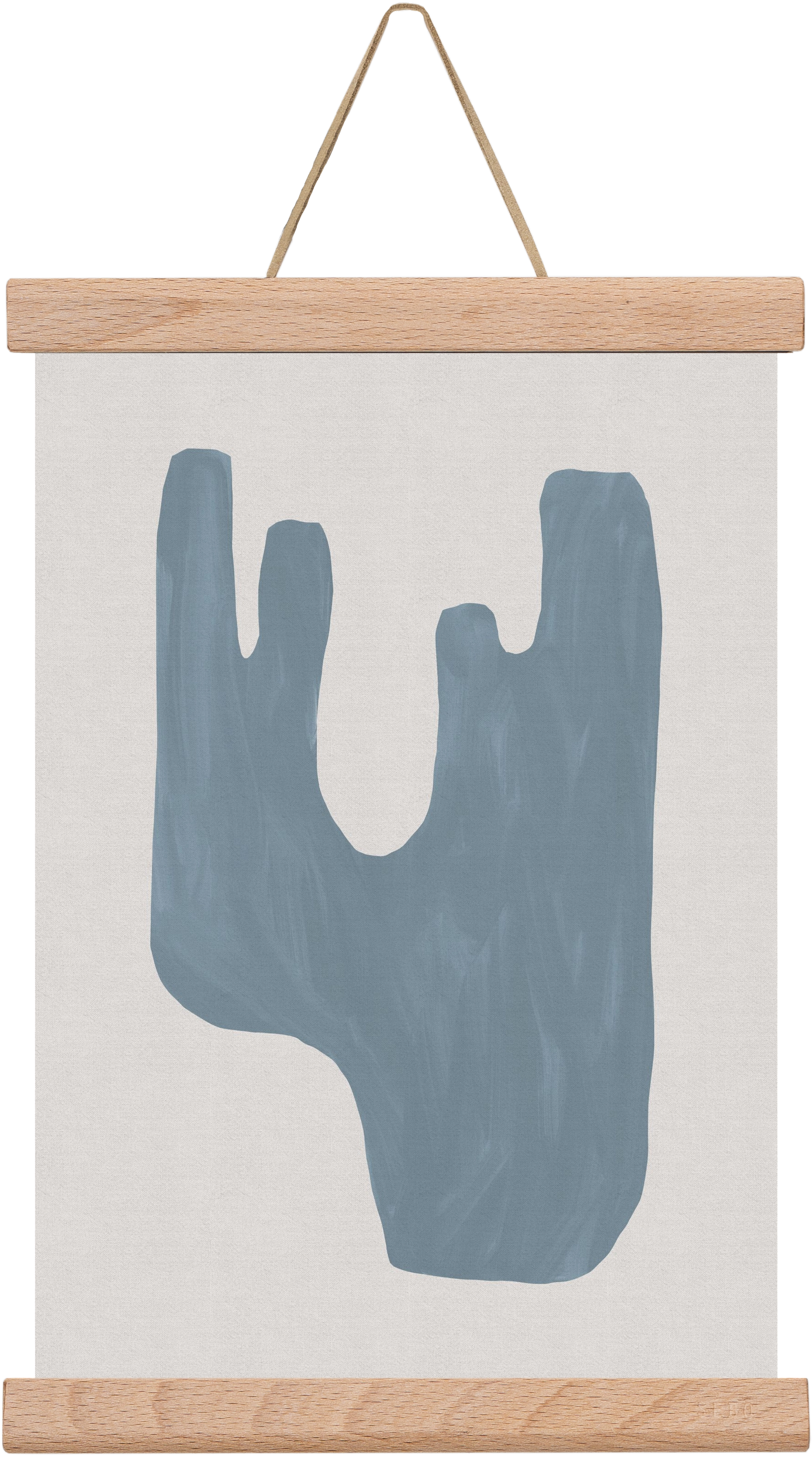 Mid Century Blue IV, 20x30 cm (20x30 cm), Tölgy akasztó