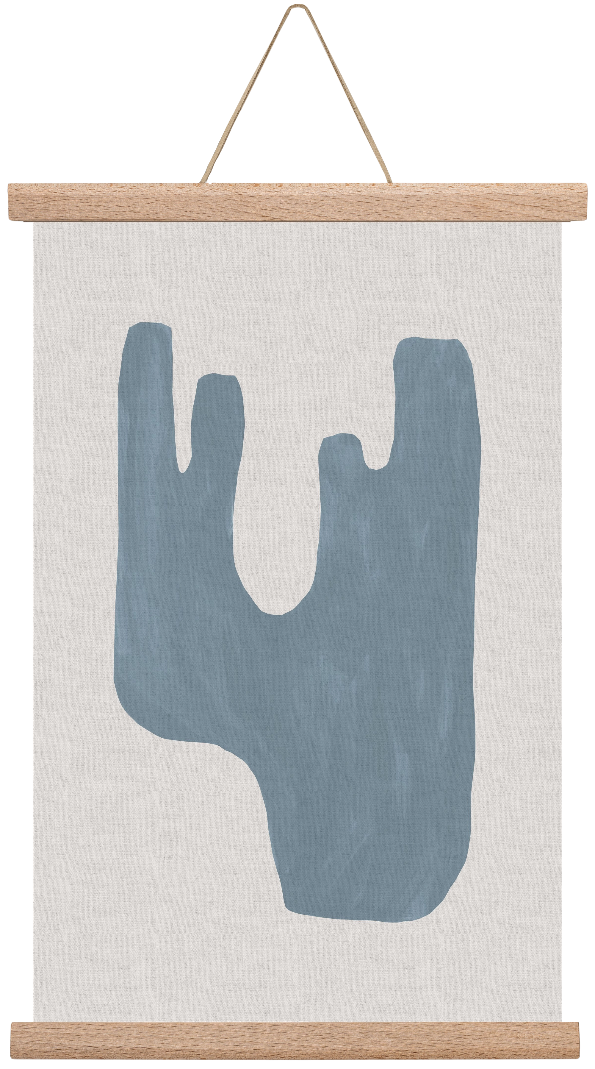 Mid Century Blue IV, 30x45 cm (30x45 cm), Tölgy akasztó