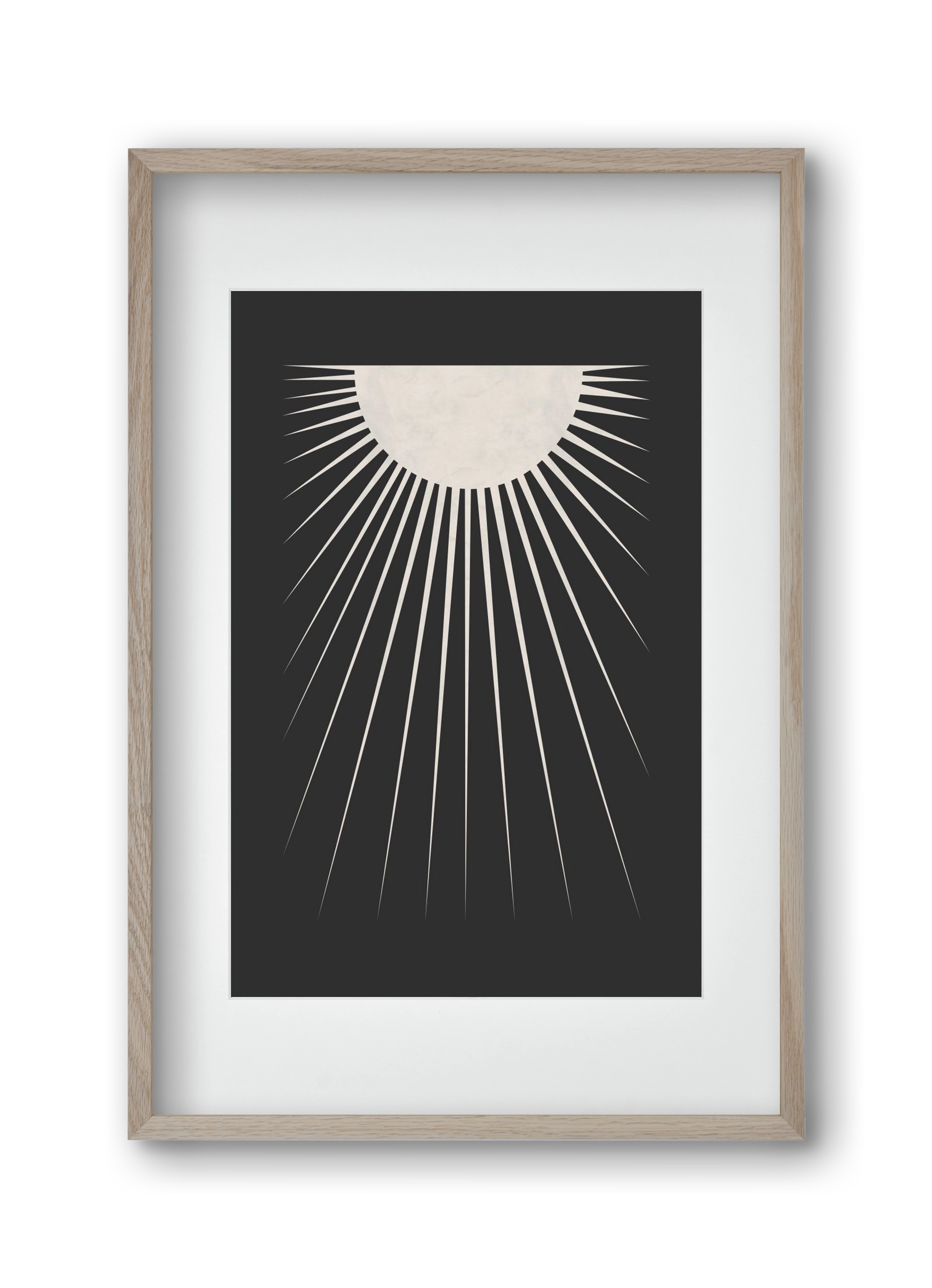 Minimal Moon, 30x45 cm (20x30 cm), Tölgy keret, paszpartuval