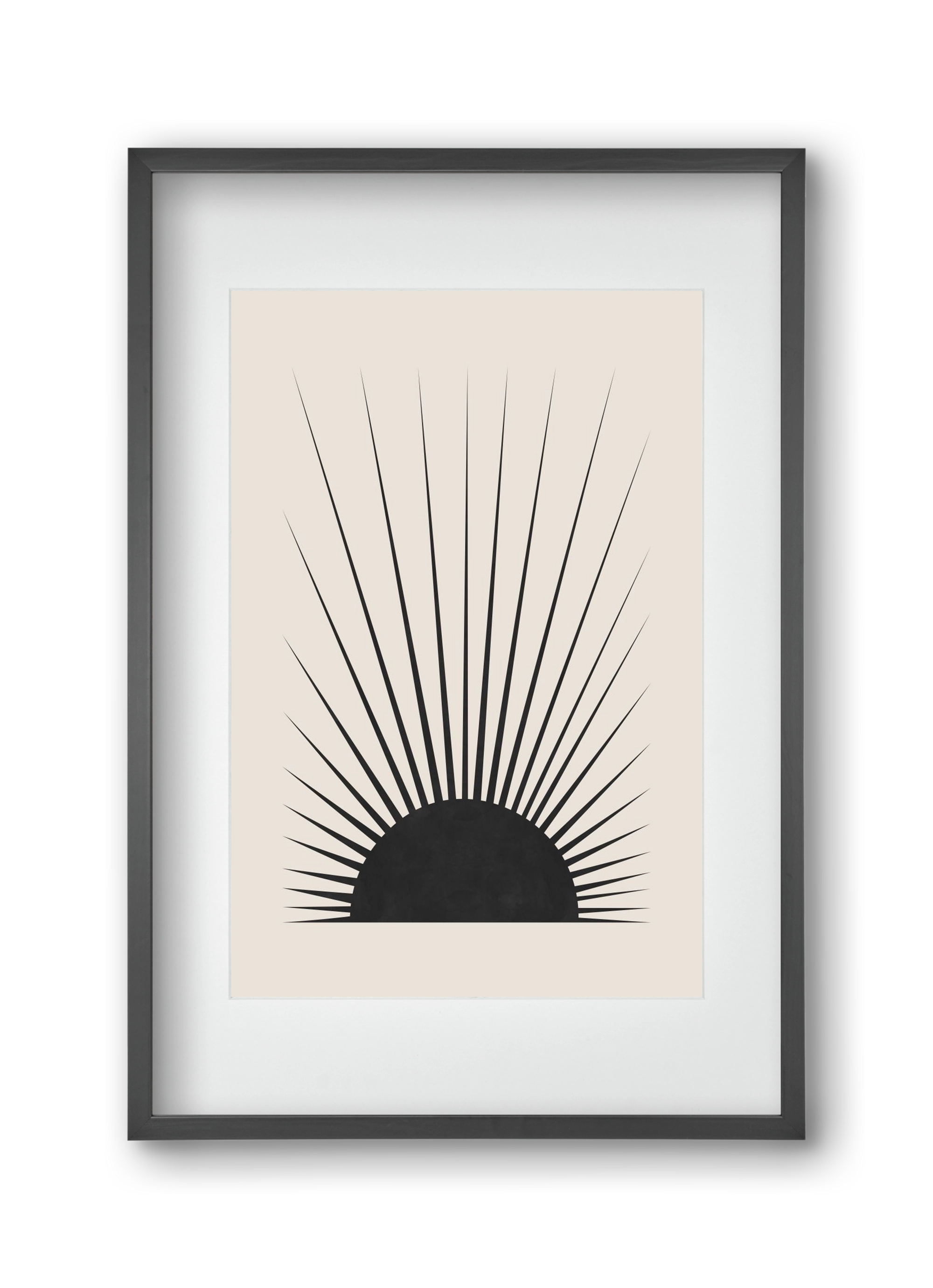 Minimal Sun, 30x45 cm (20x30 cm), Fekete keret, paszpartuval