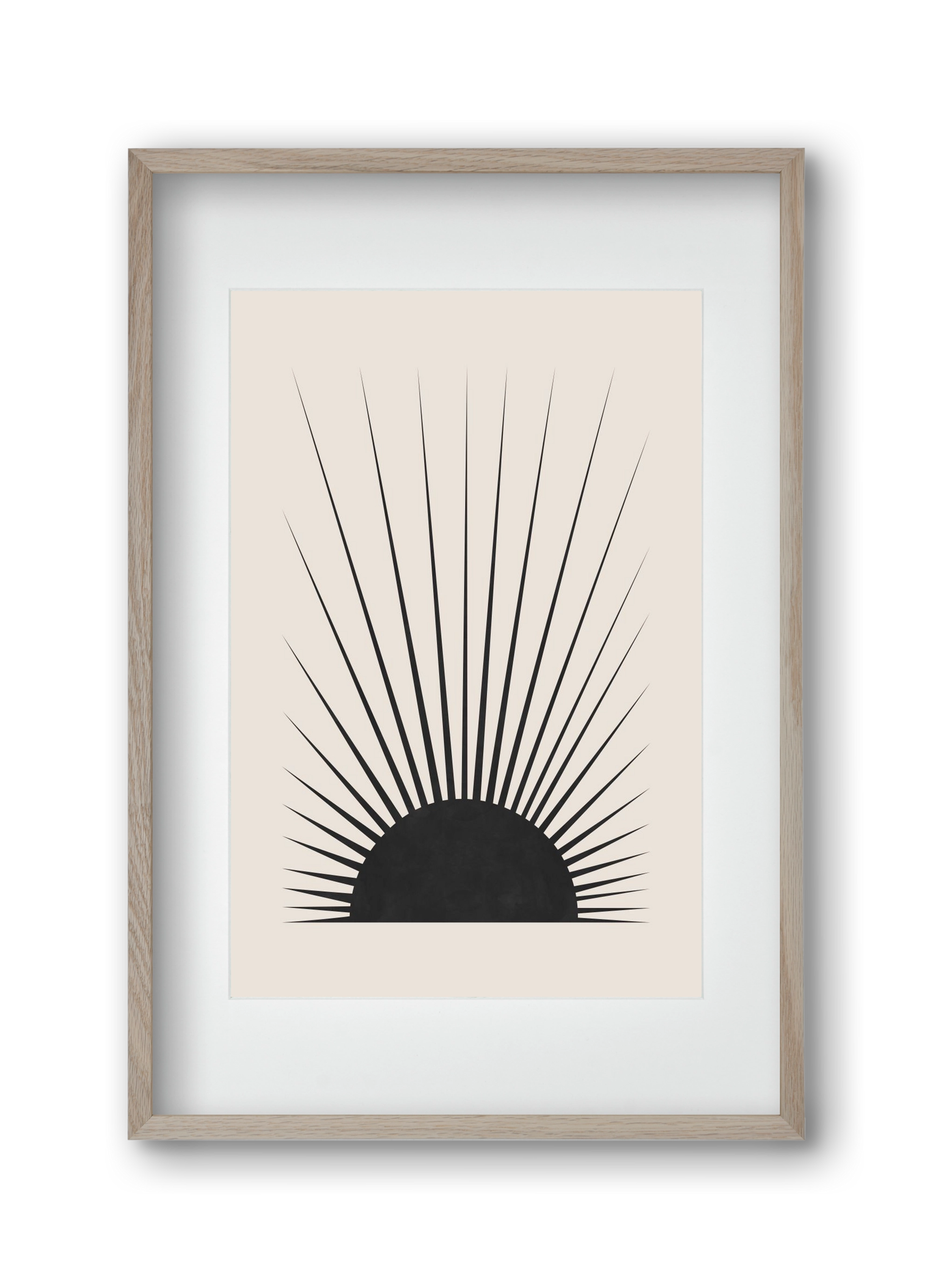 Minimal Sun, 30x45 cm (20x30 cm), Tölgy keret, paszpartuval