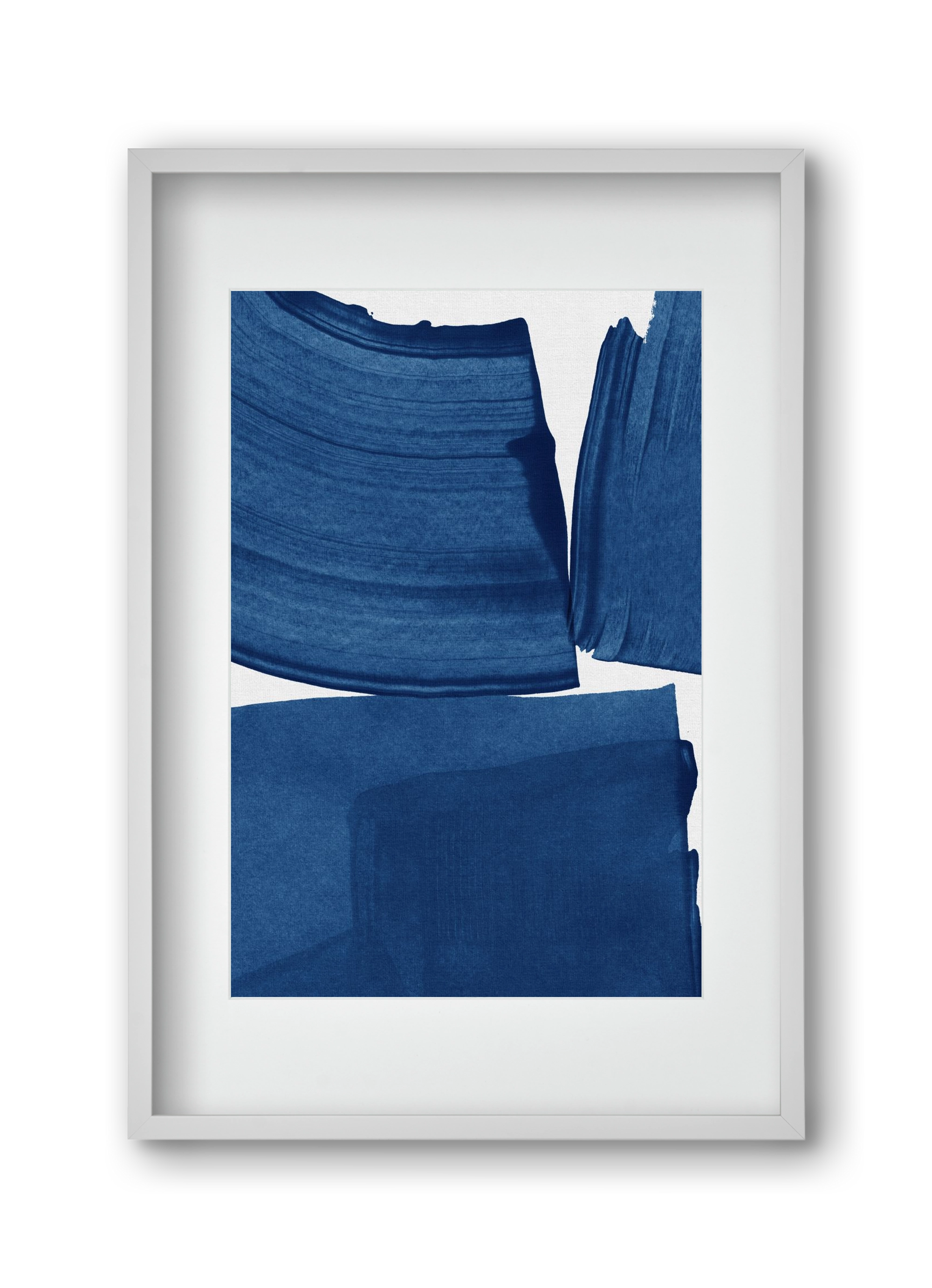 Modern Painting Blue I, 30x45 cm (20x30 cm), Fehér keret, paszpartuval