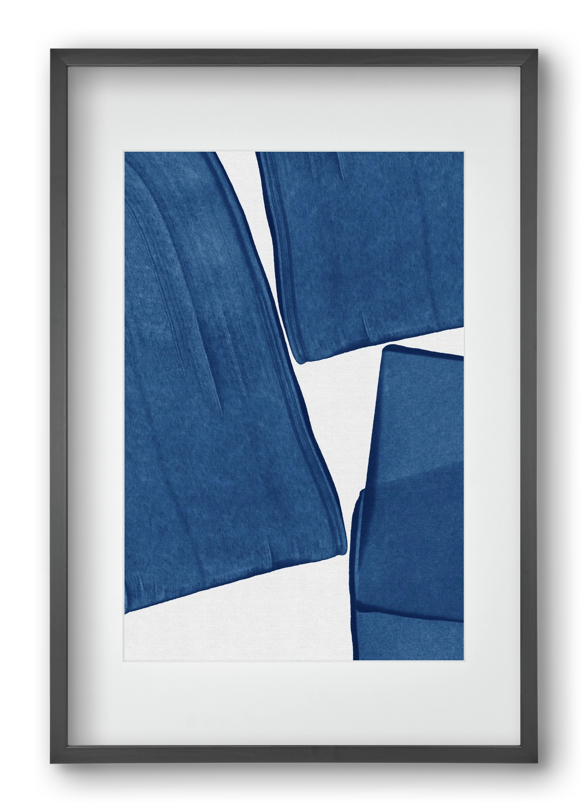 Modern Painting Blue III, 40x60 cm (30x45 cm), Fekete keret, paszpartuval