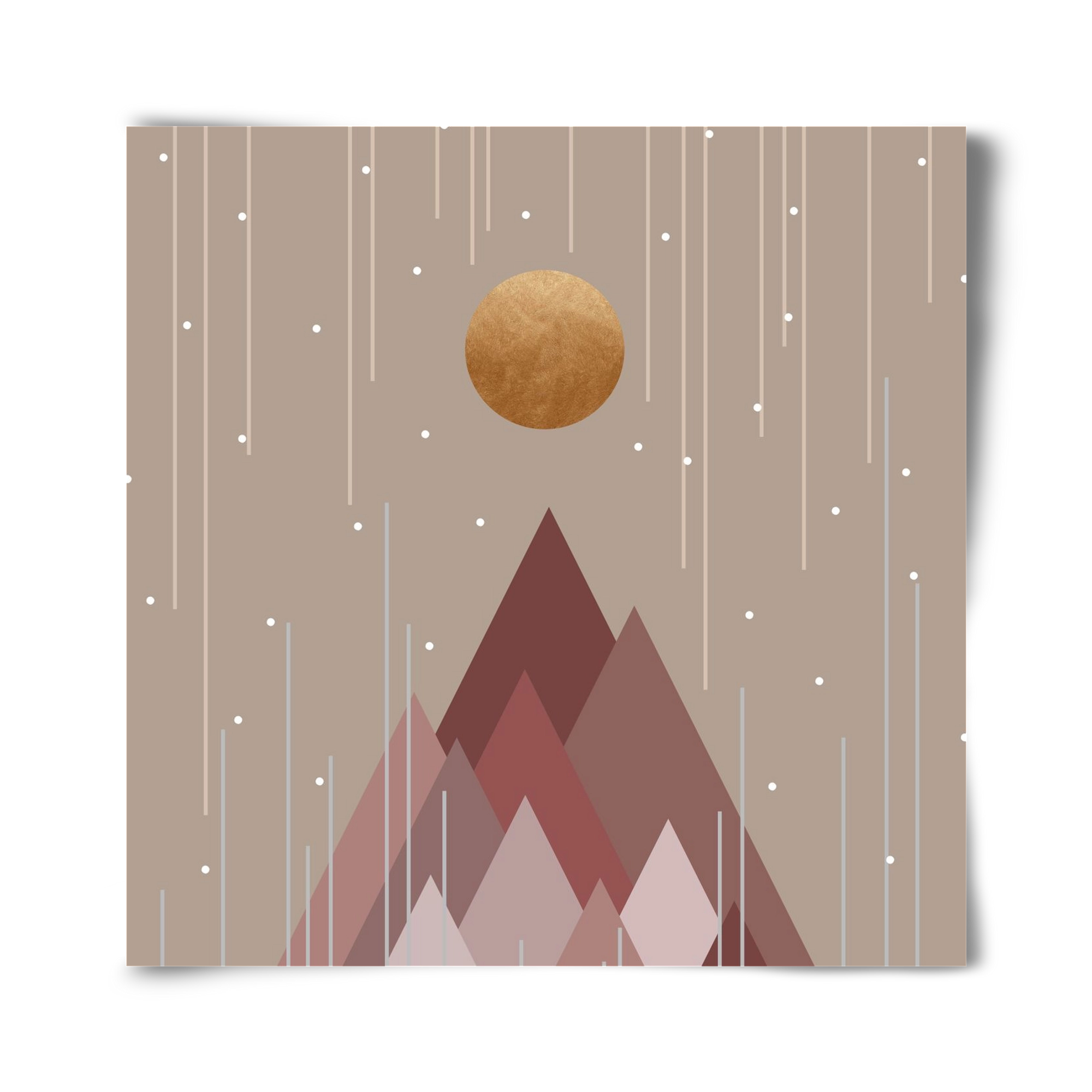 Sun & Mountains Coral Pink, 40x40 cm, Keret nélkül