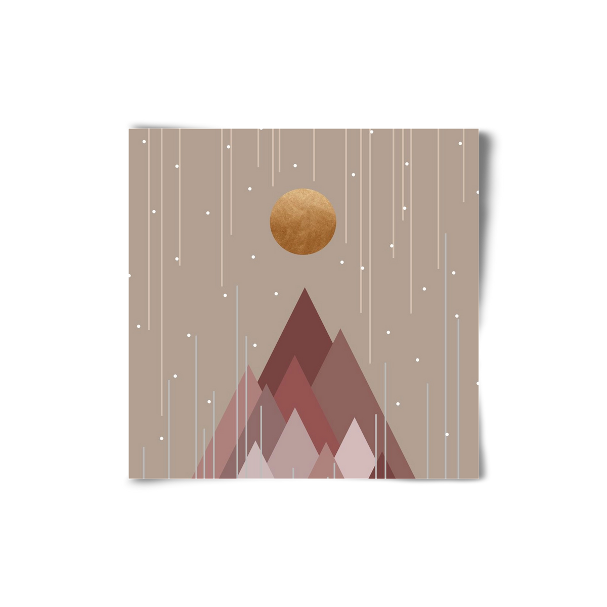 Sun & Mountains Coral Pink, 20x20 cm, Keret nélkül