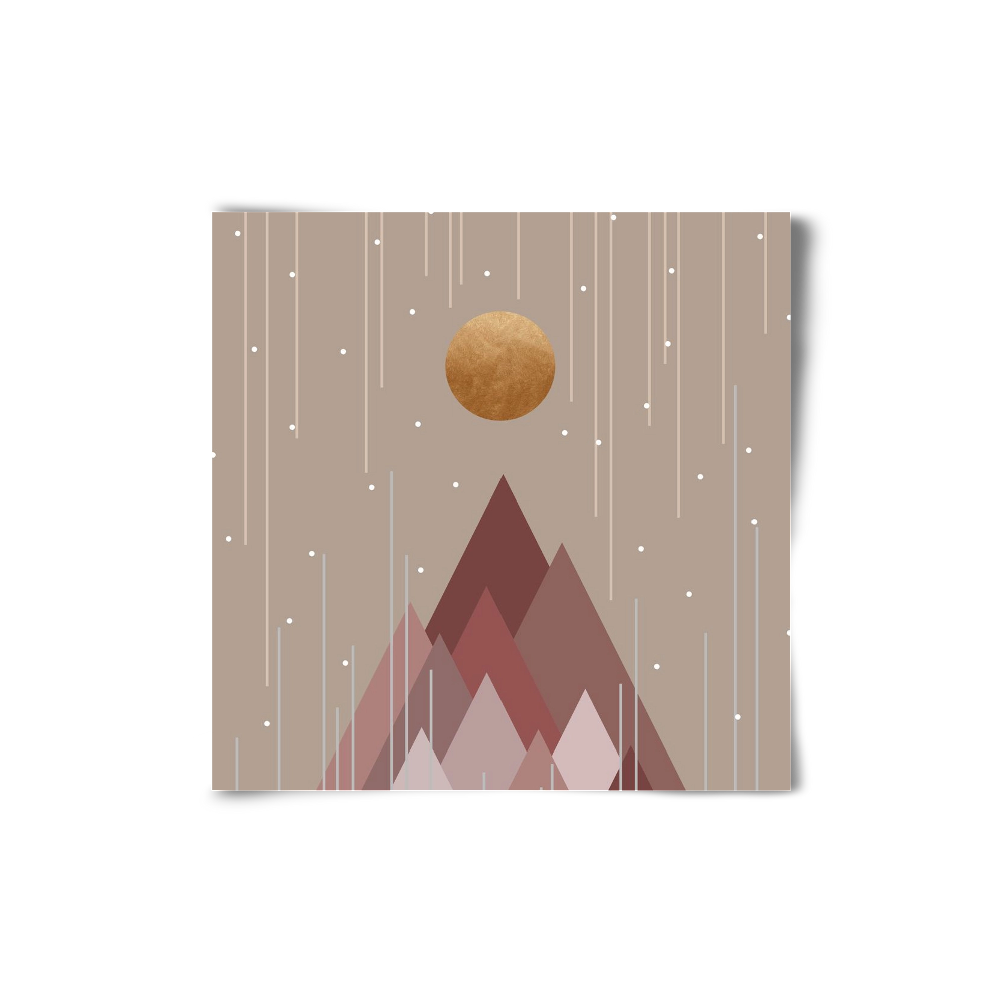 Sun & Mountains Coral Pink, 20x20 cm, Keret nélkül