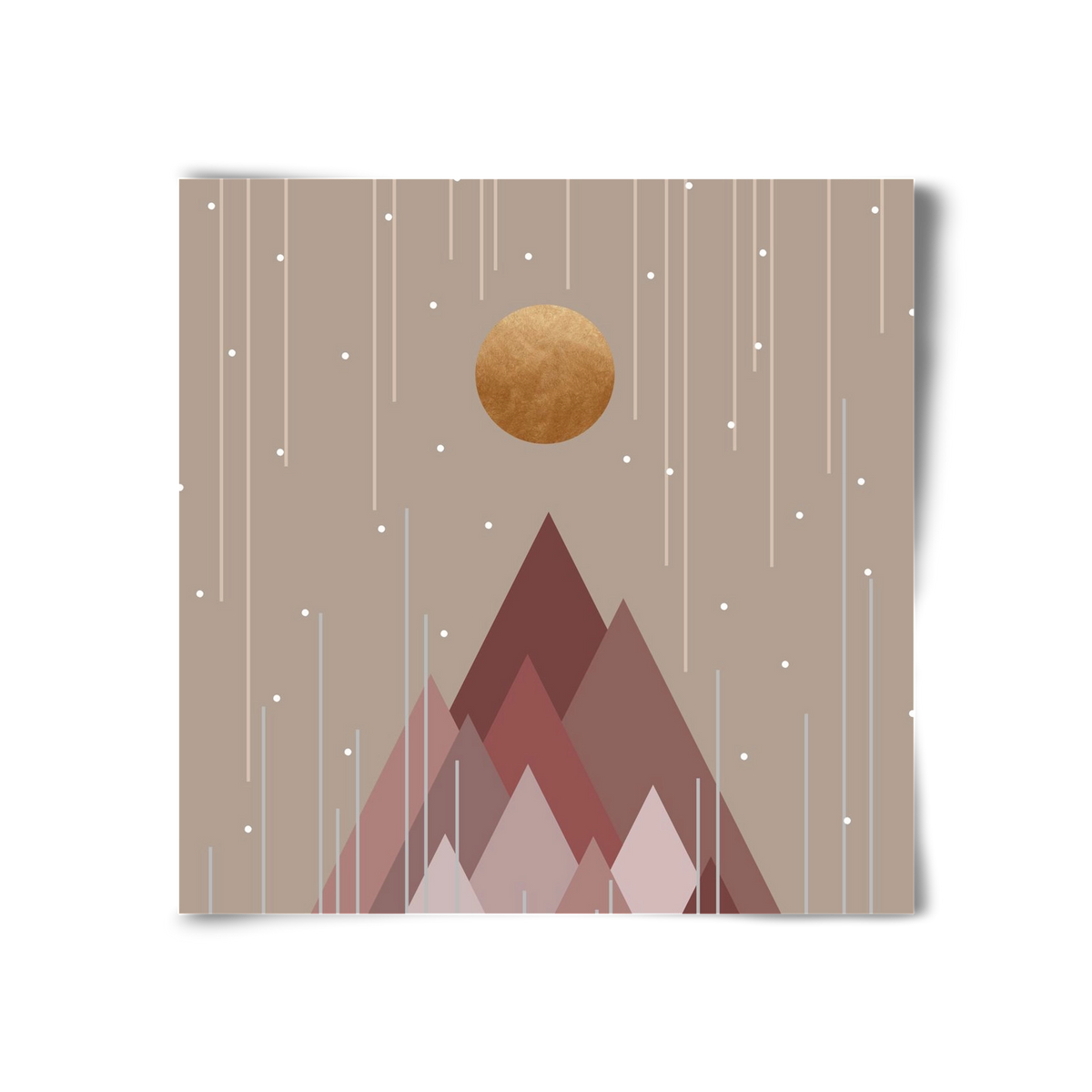 Sun & Mountains Coral Pink, 30x30 cm, Keret nélkül