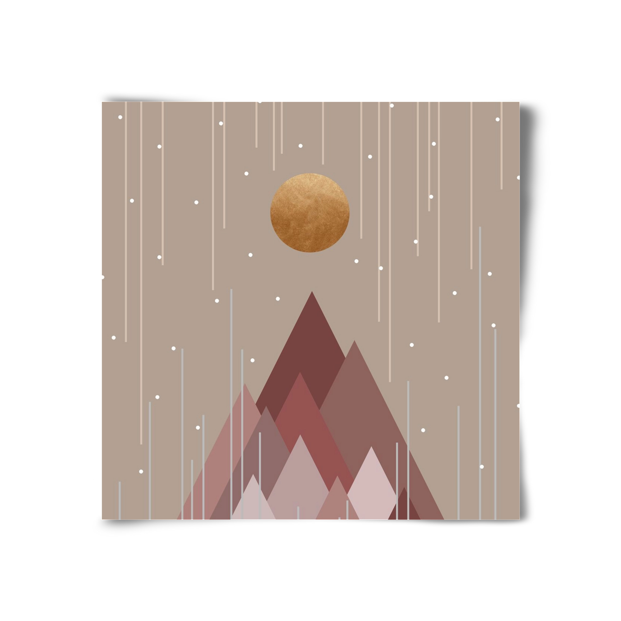 Sun & Mountains Coral Pink, 30x30 cm, Keret nélkül