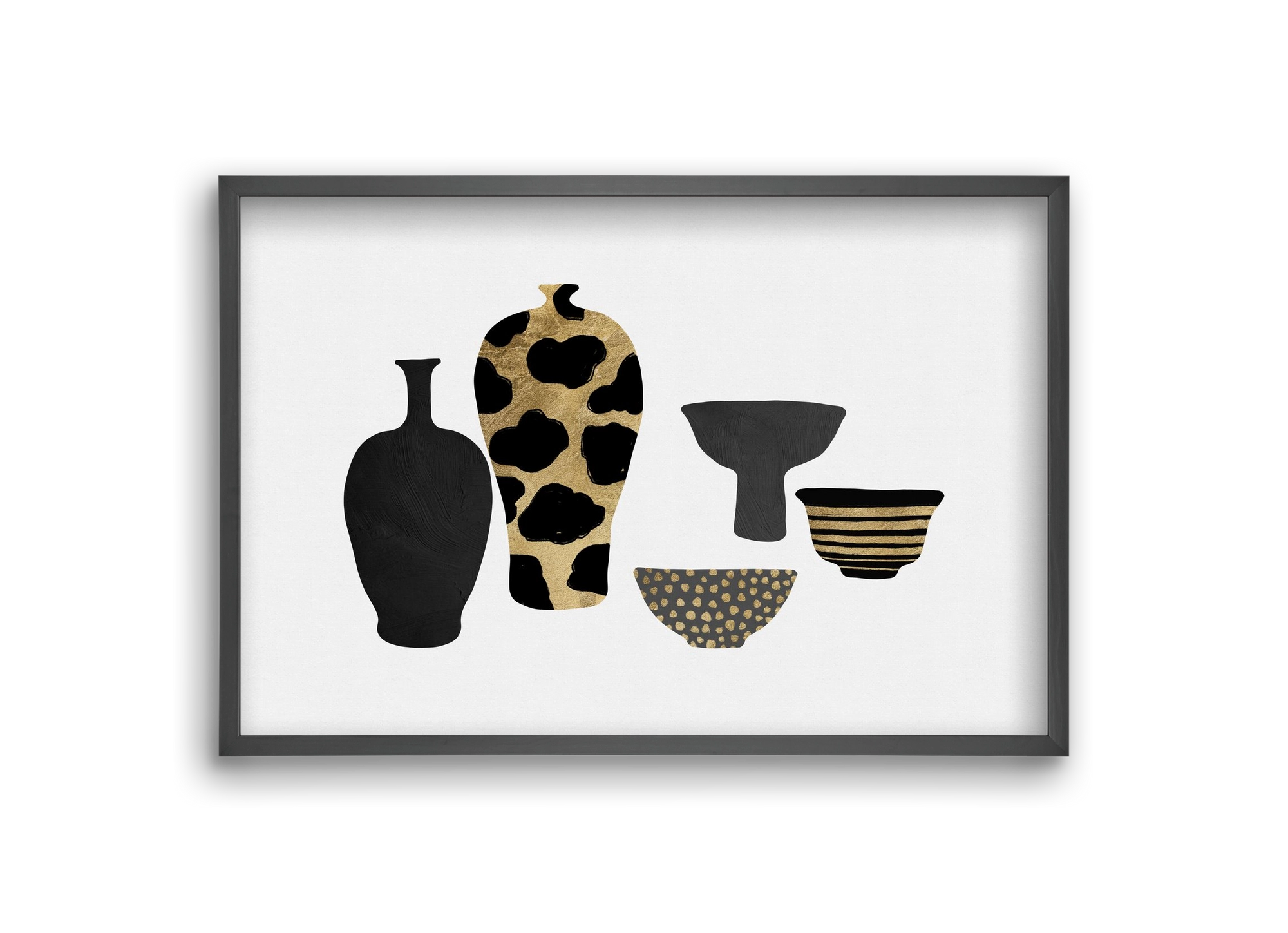 Patterned Vases, 30x20 cm (30x20 cm), Fekete keret