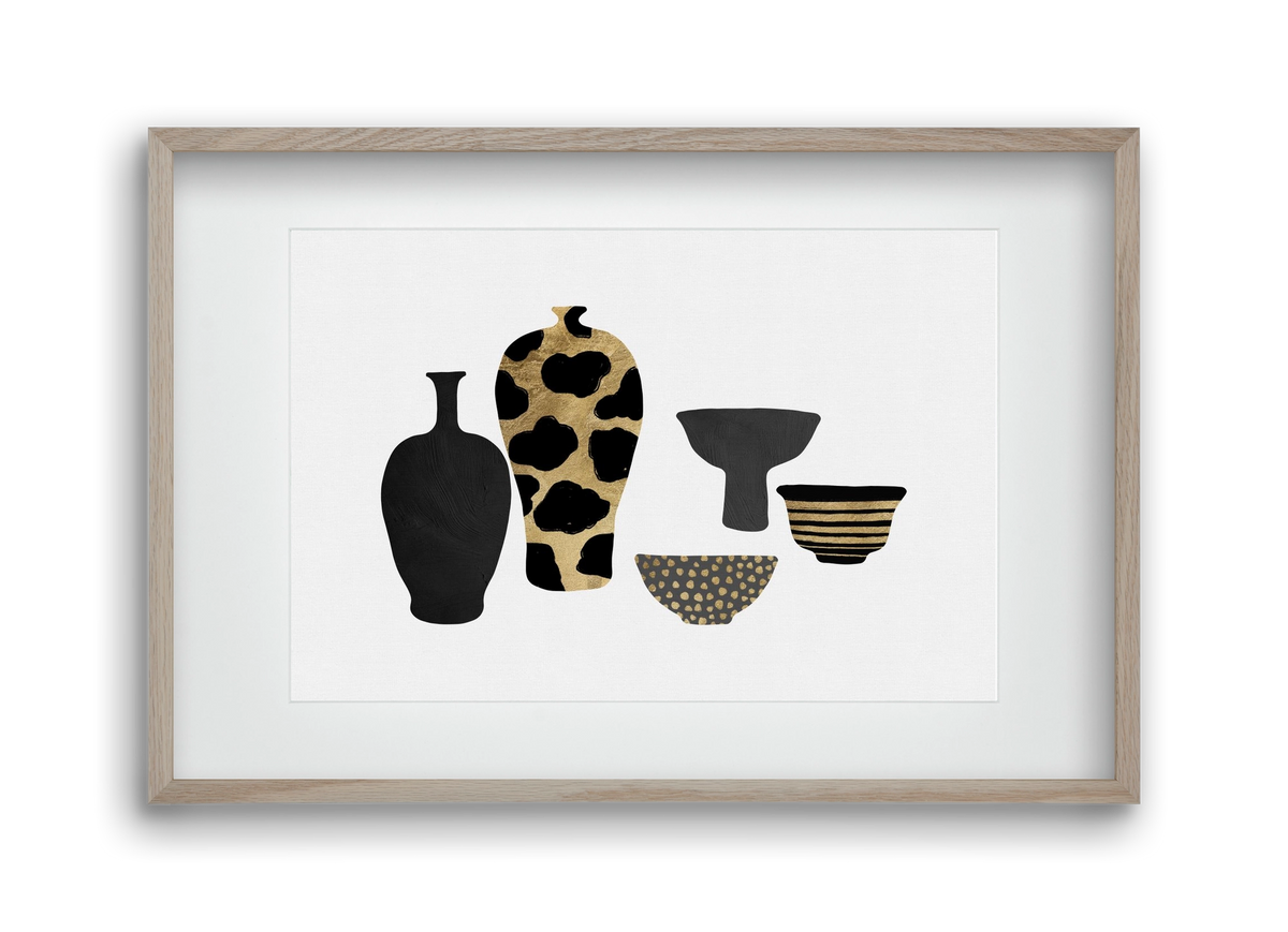 Patterned Vases, 45x30 cm (30x20 cm), Tölgy keret, paszpartuval