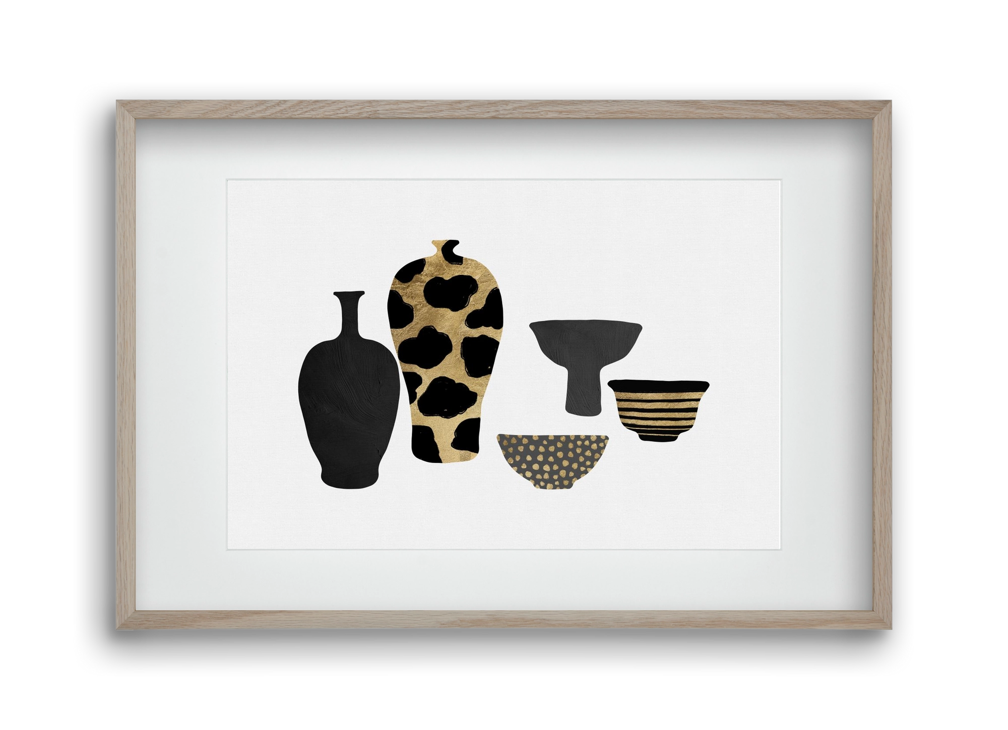 Patterned Vases, 45x30 cm (30x20 cm), Tölgy keret, paszpartuval