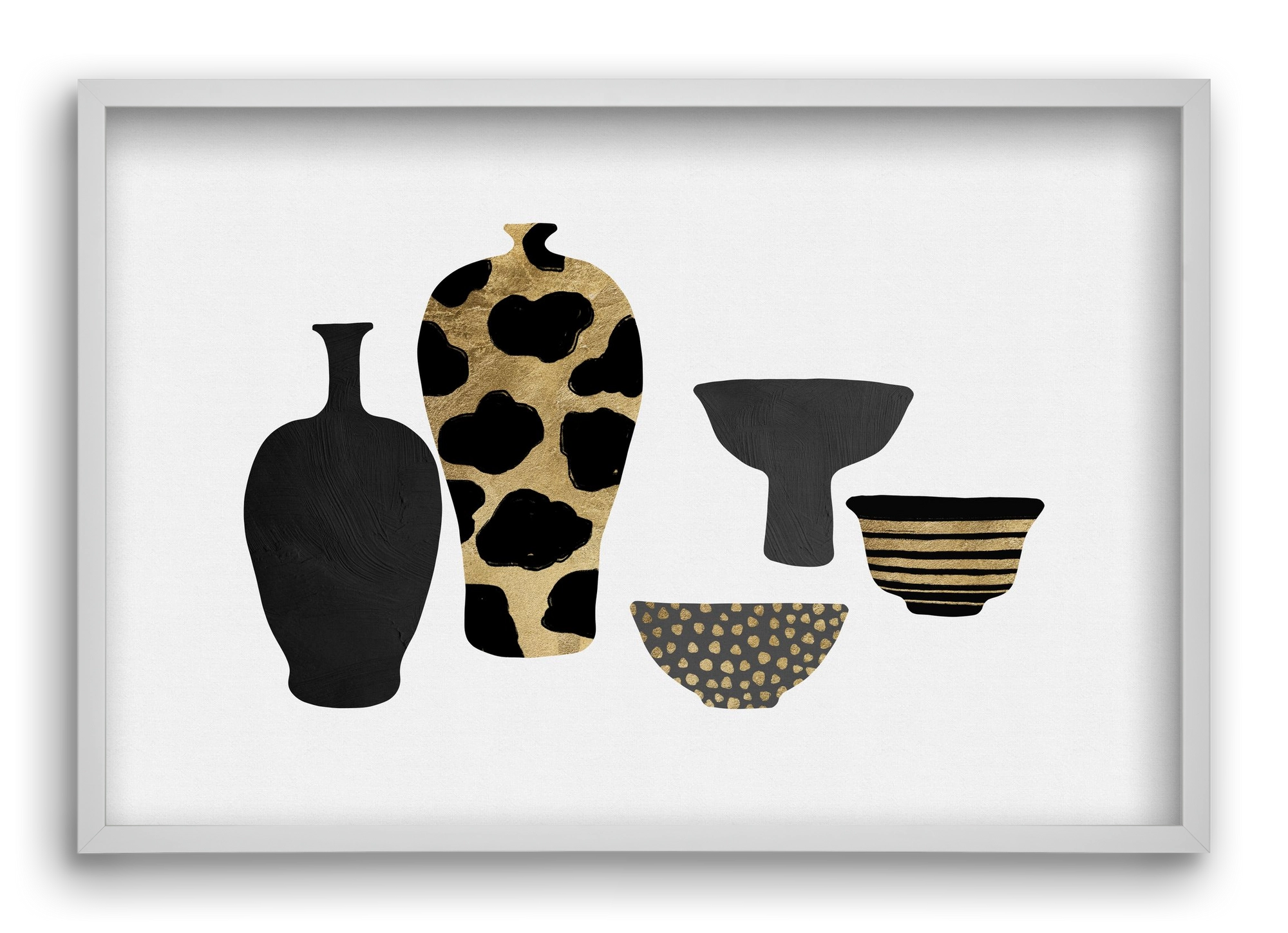 Patterned Vases, 60x40 cm (60x40 cm), Fehér keret