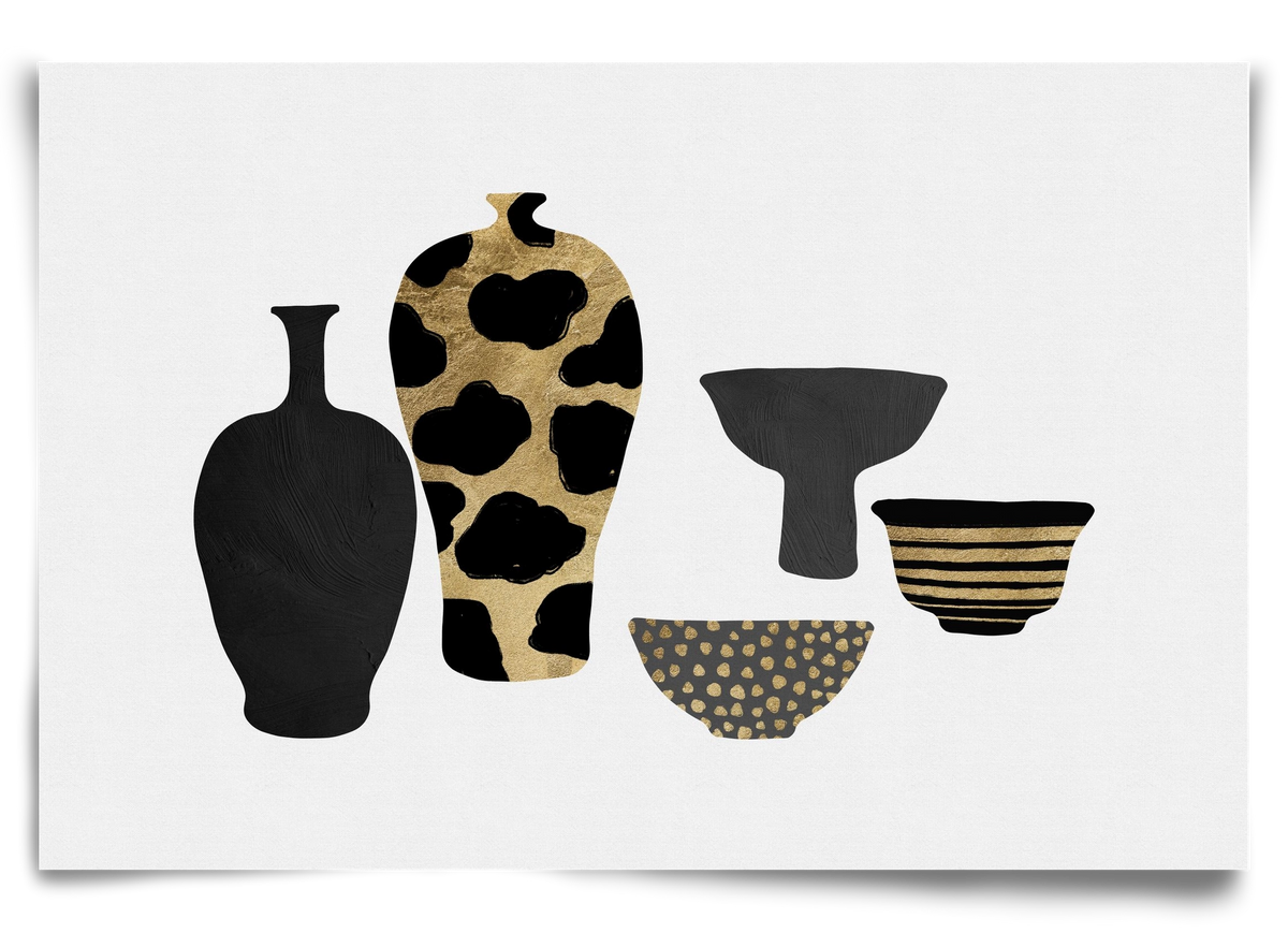 Patterned Vases, 90x60 cm, Keret nélkül