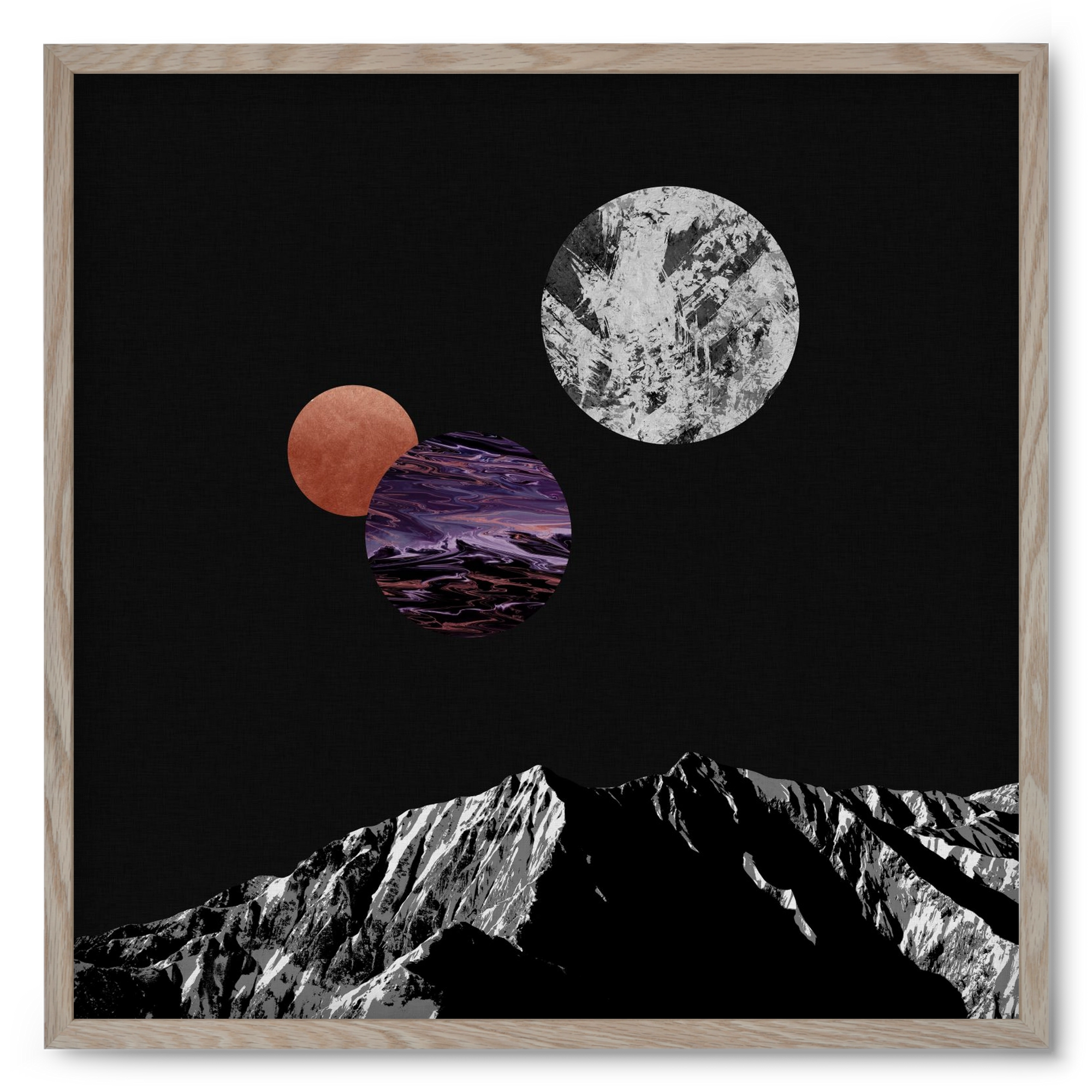 Space I, 50x50 cm (50x50 cm), Tölgy keret