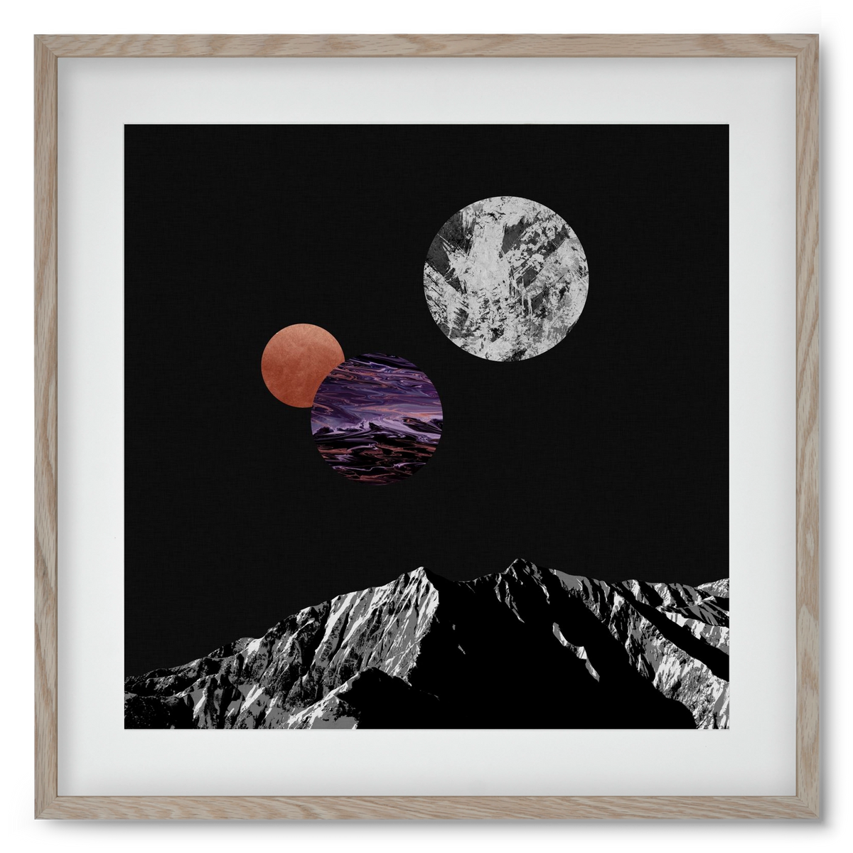 Space I, 50x50 cm (40x40 cm), Tölgy keret, paszpartuval