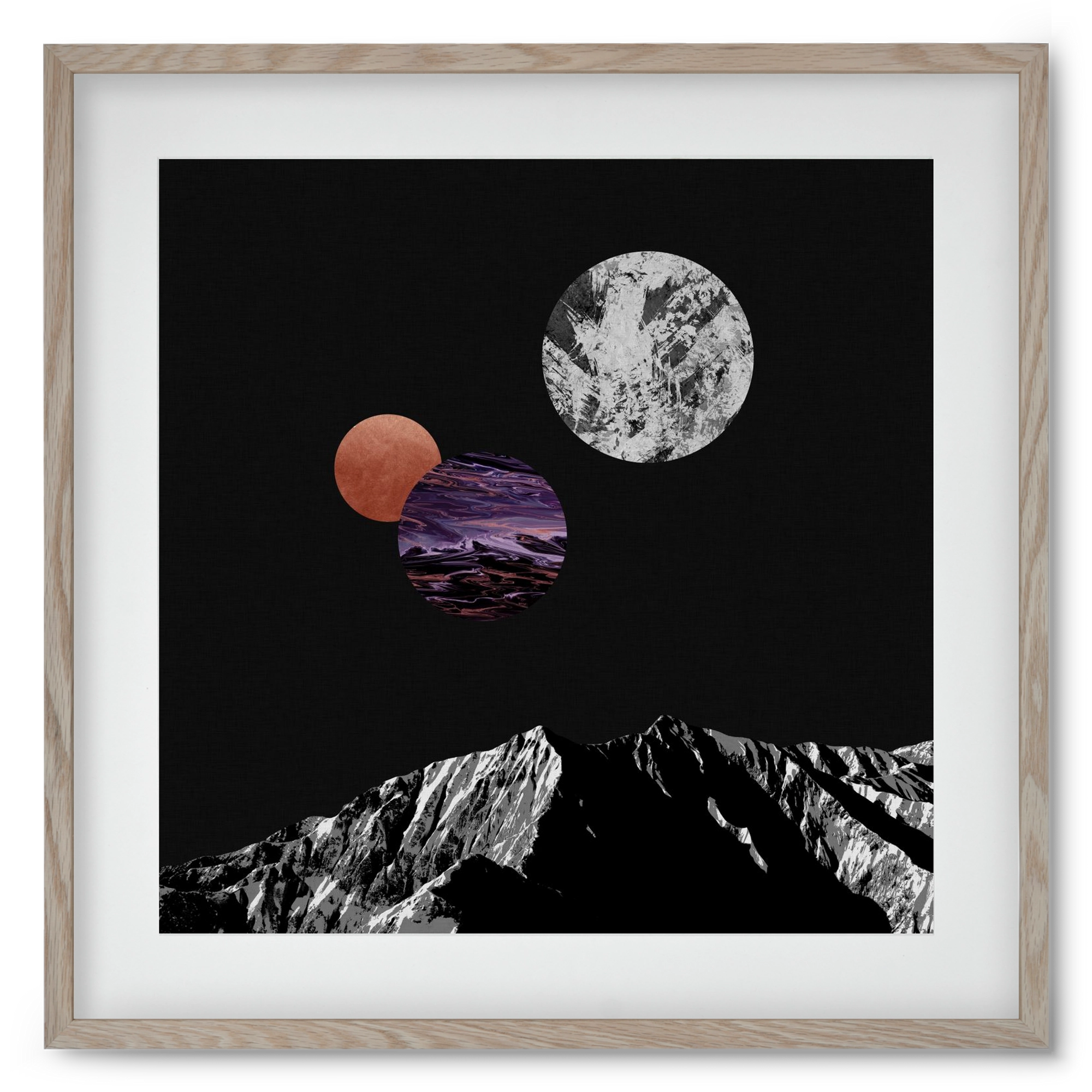 Space I, 50x50 cm (40x40 cm), Tölgy keret, paszpartuval