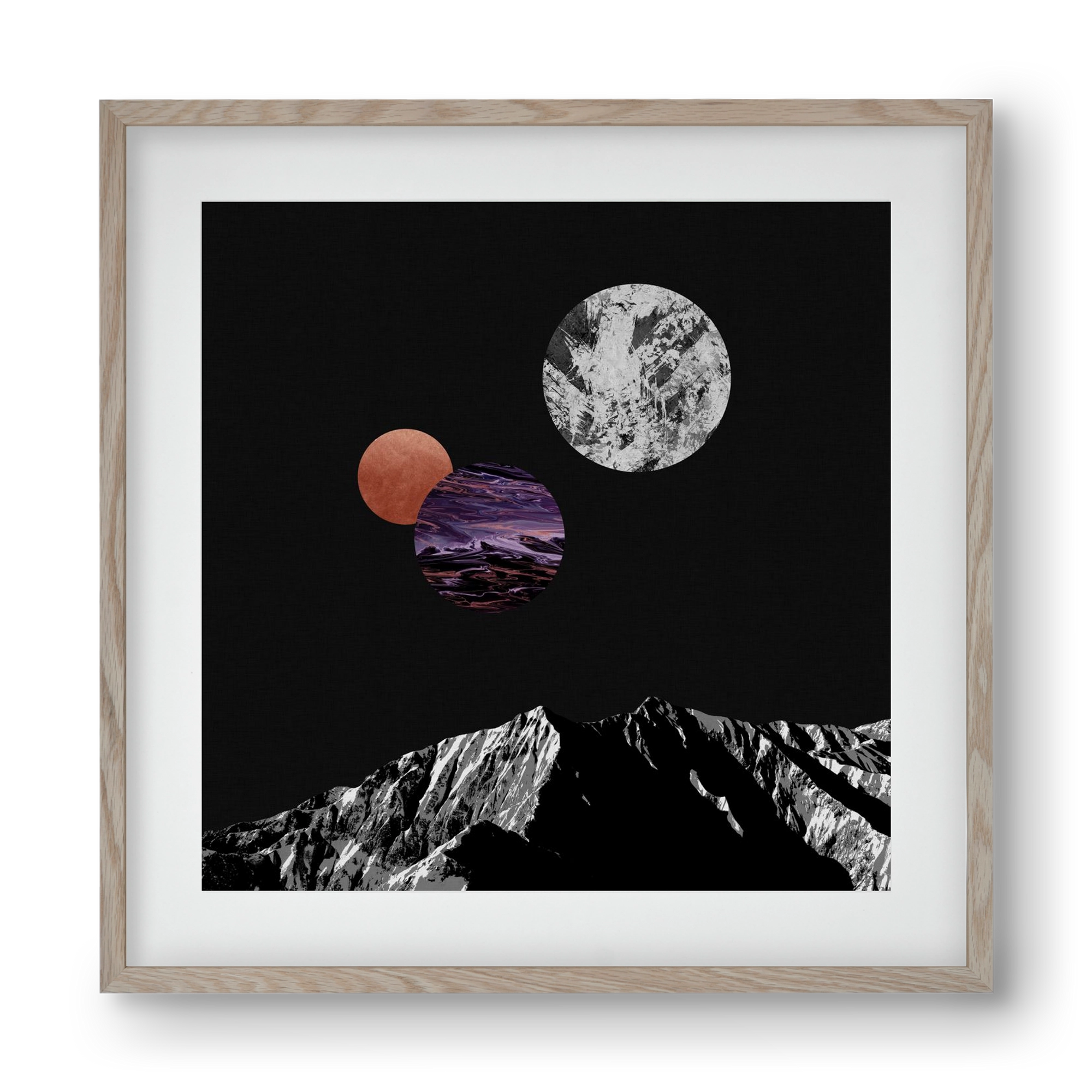 Space I, 40x40 cm (30x30 cm), Tölgy keret, paszpartuval