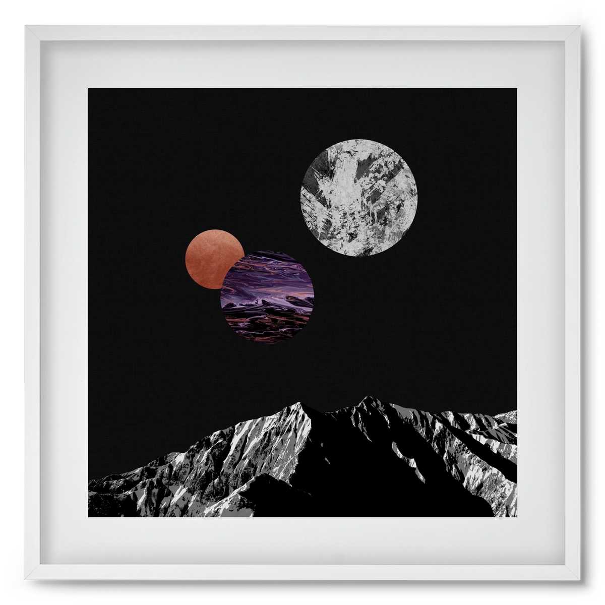 Space I, 50x50 cm (40x40 cm), Fehér keret, paszpartuval