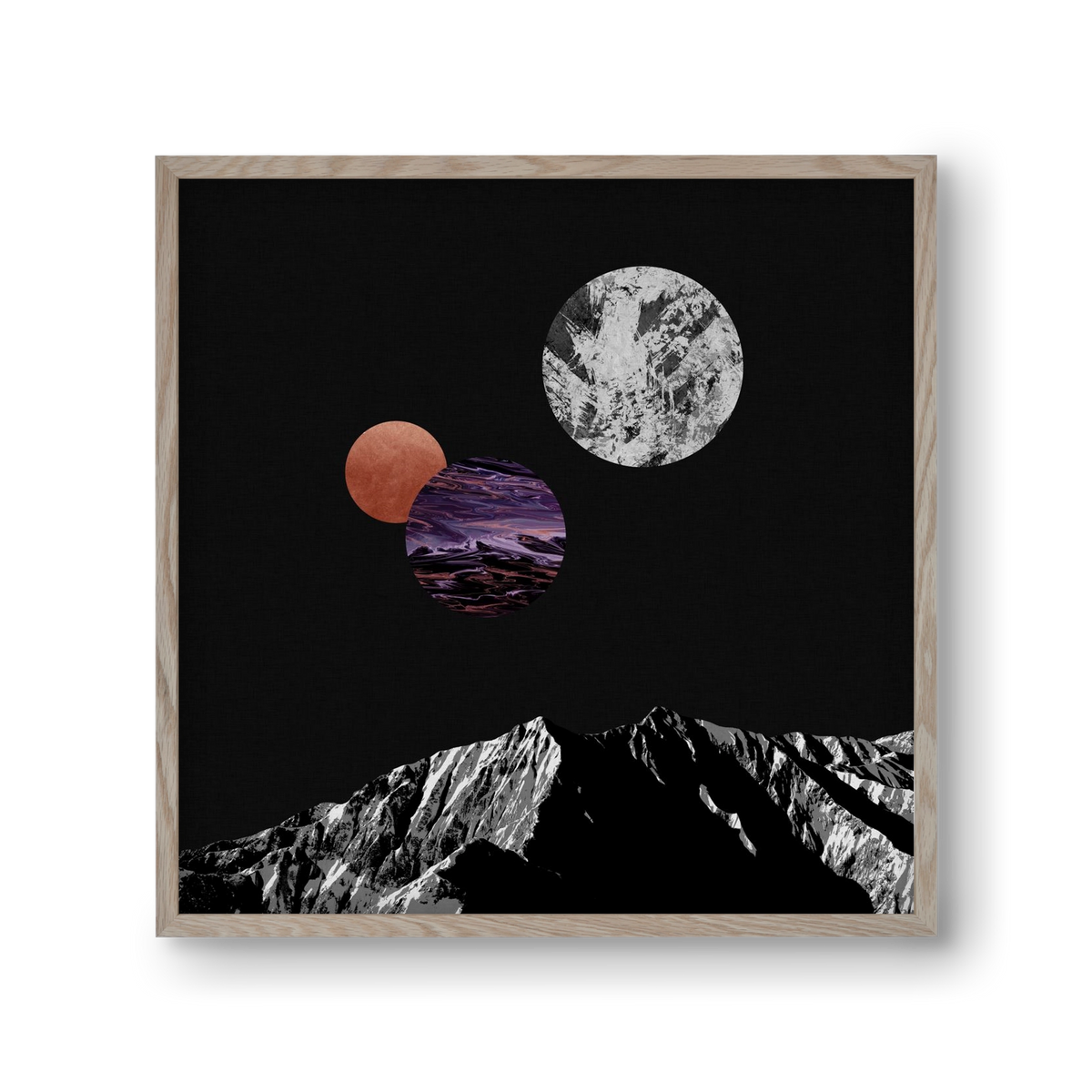 Space I, 30x30 cm (30x30 cm), Tölgy keret