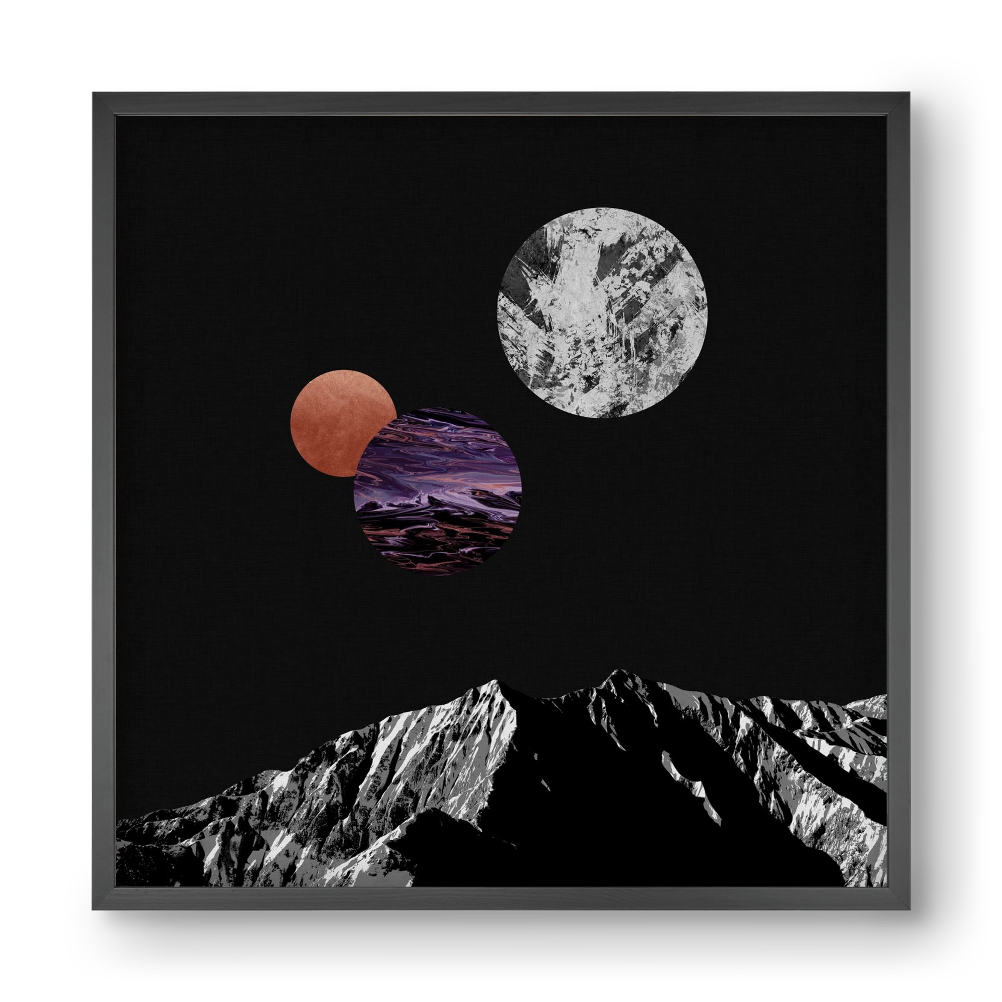 Space I, 40x40 cm (40x40 cm), Fekete keret