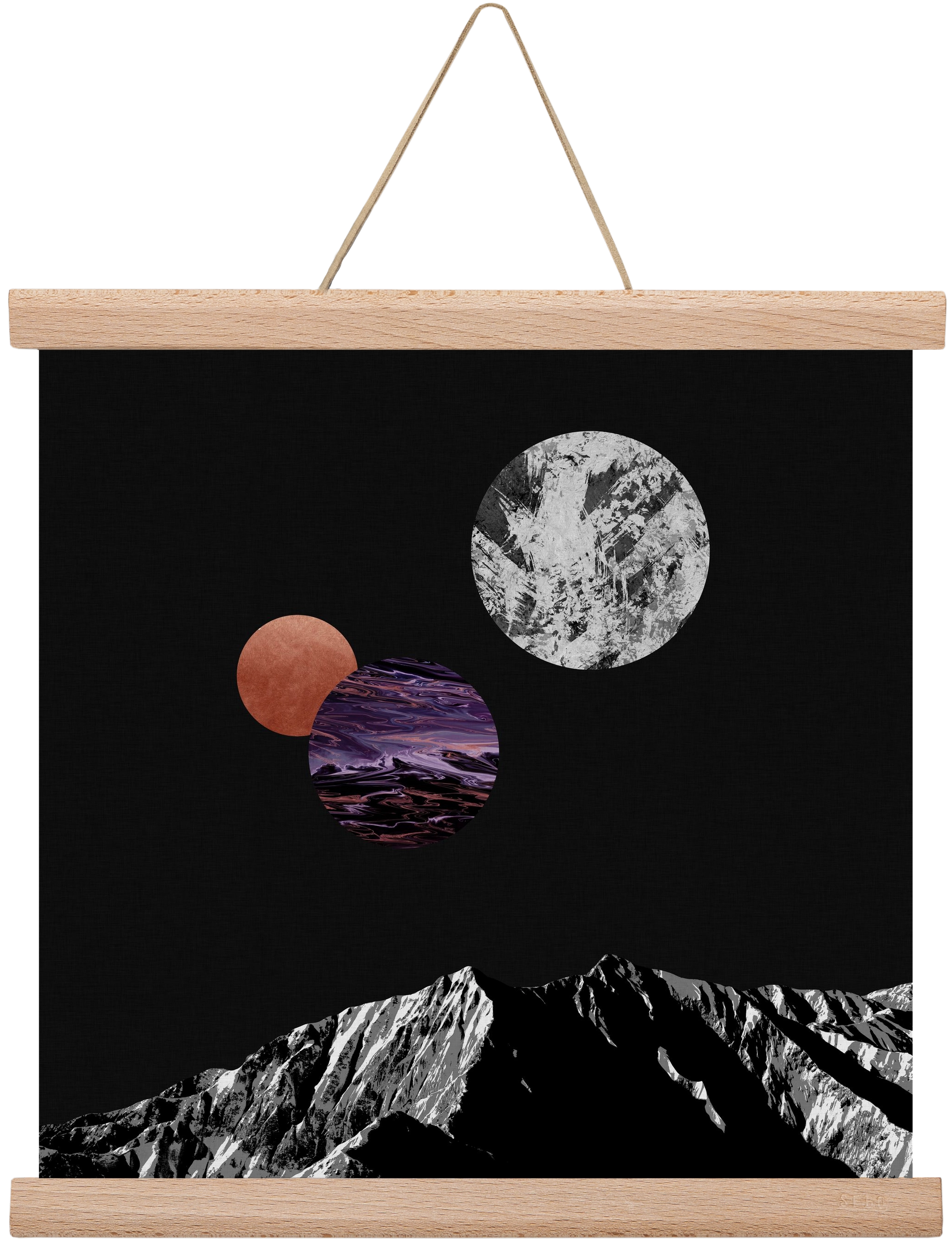 Space I, 30x30 cm (30x30 cm), Tölgy akasztó