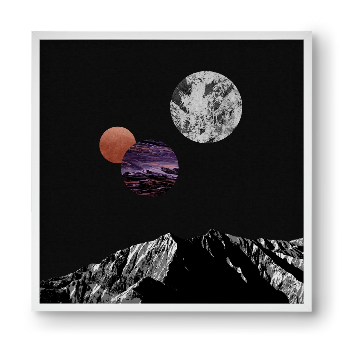 Space I, 40x40 cm (40x40 cm), Fehér keret