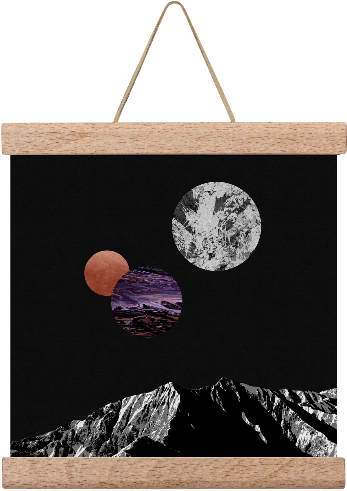 Space I, 20x20 cm (20x20 cm), Tölgy akasztó