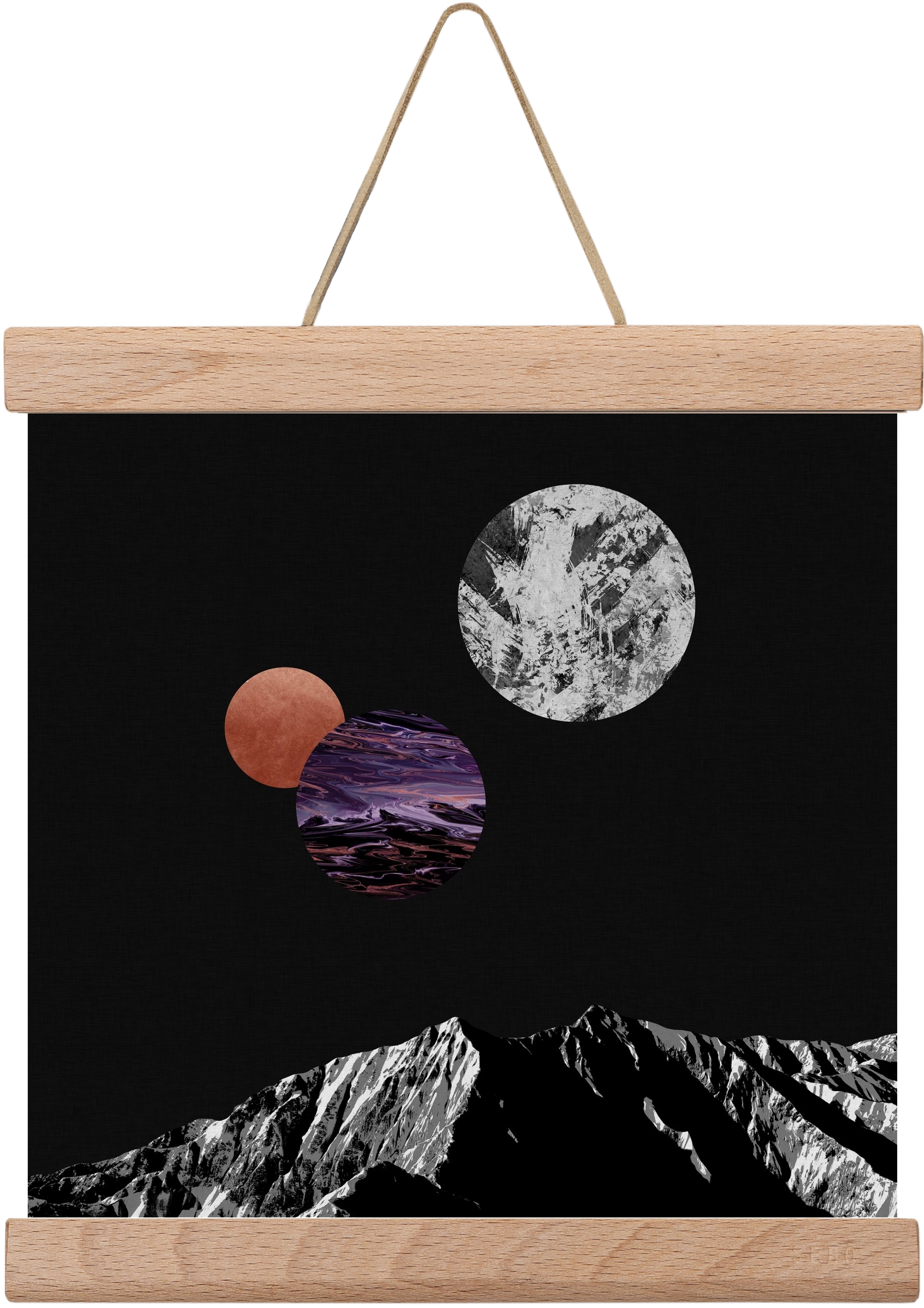 Space I, 20x20 cm (20x20 cm), Tölgy akasztó