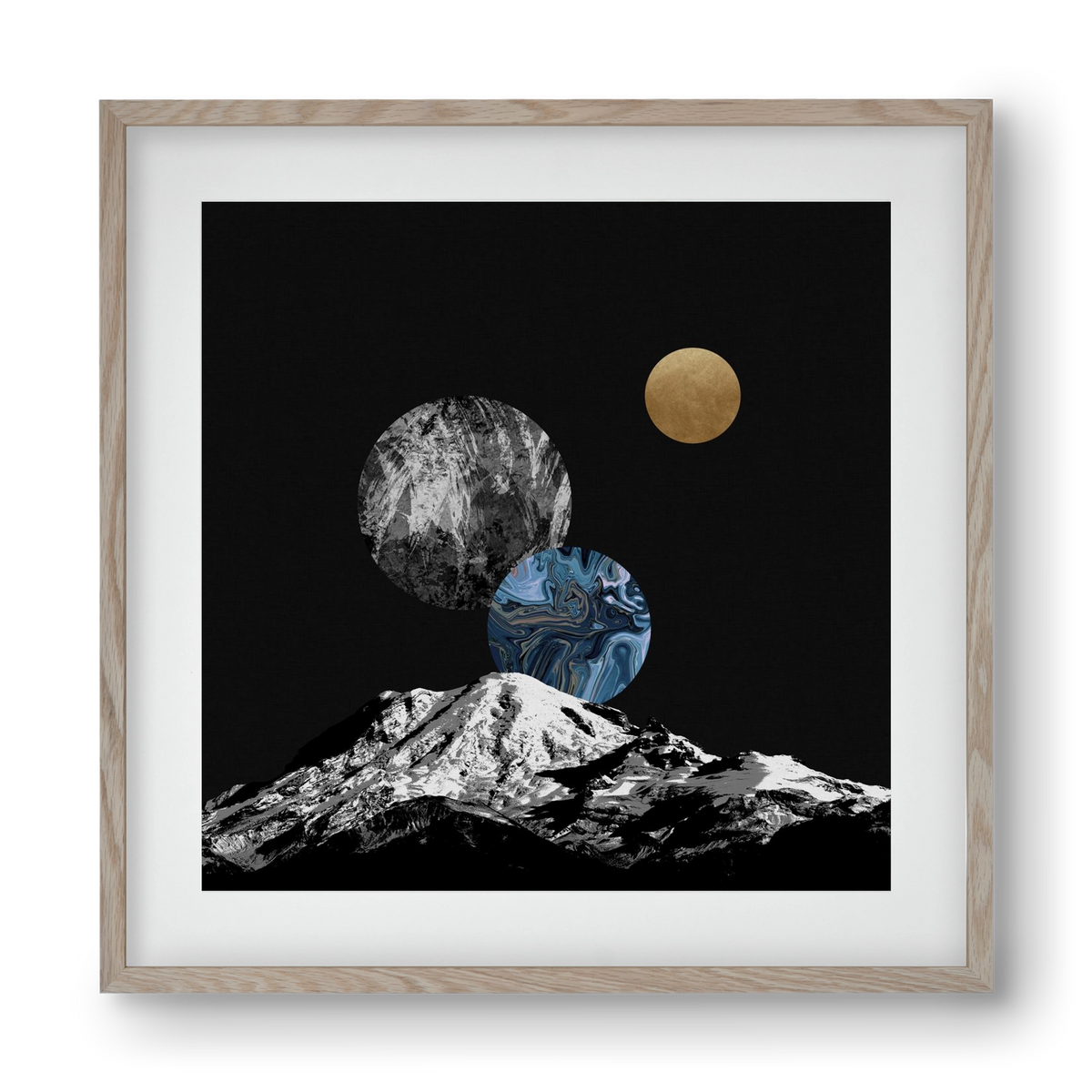 Space II, 40x40 cm (30x30 cm), Tölgy keret, paszpartuval