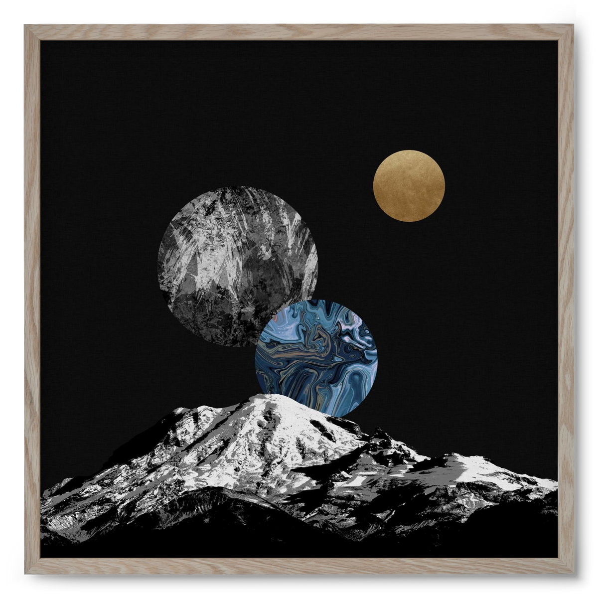 Space II, 50x50 cm (50x50 cm), Tölgy keret